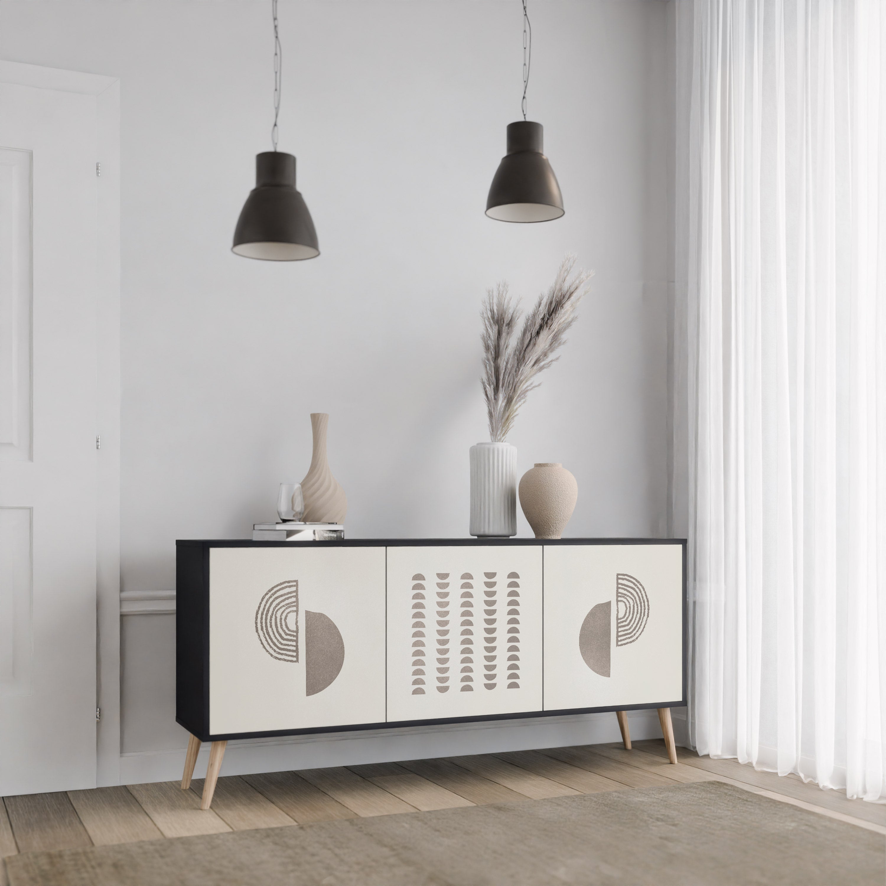 HARMONY ESSENCE Komoda 3-drzwiowa korpus Czarny