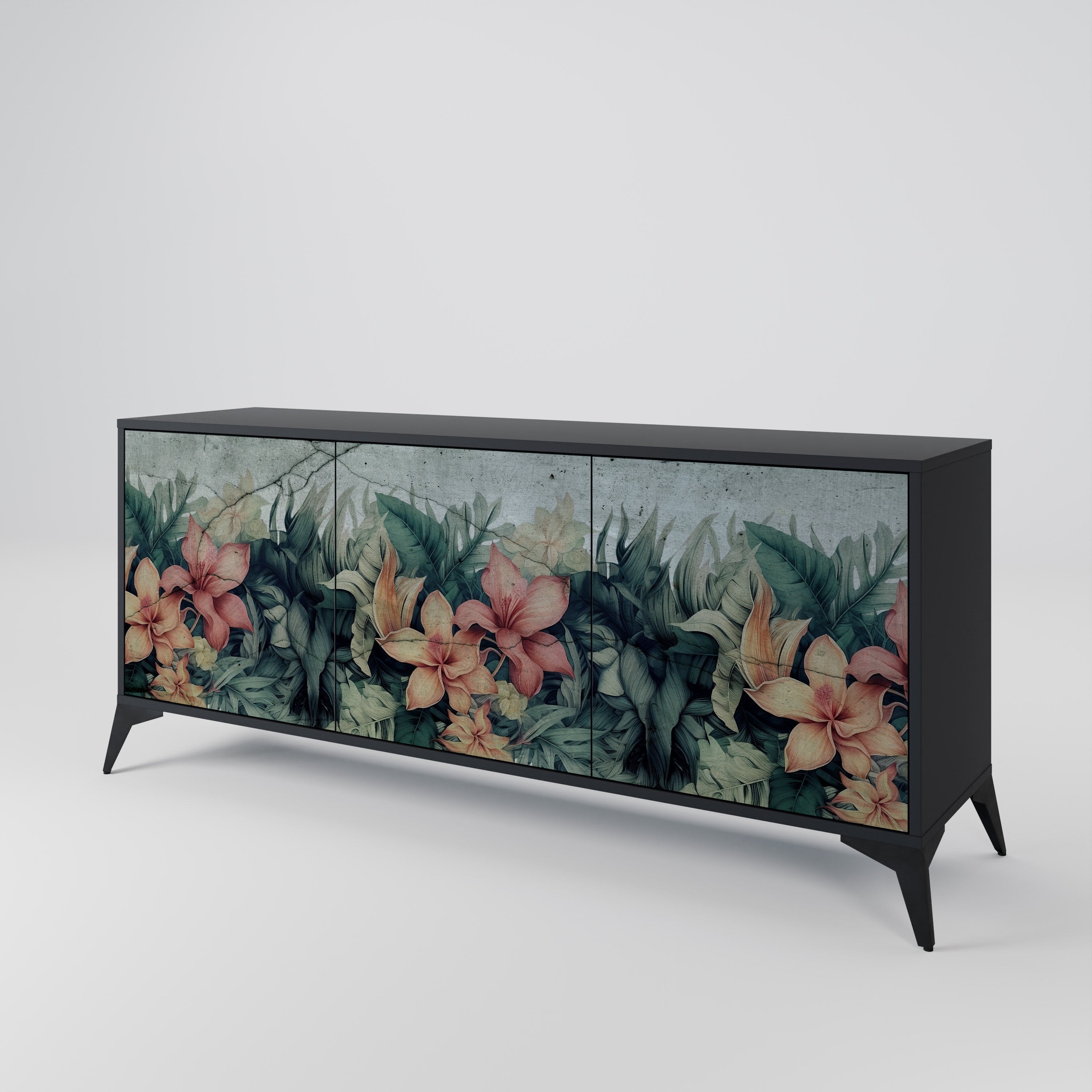 HEAVENLY BLOOM Komoda 3-drzwiowa korpus Czarny