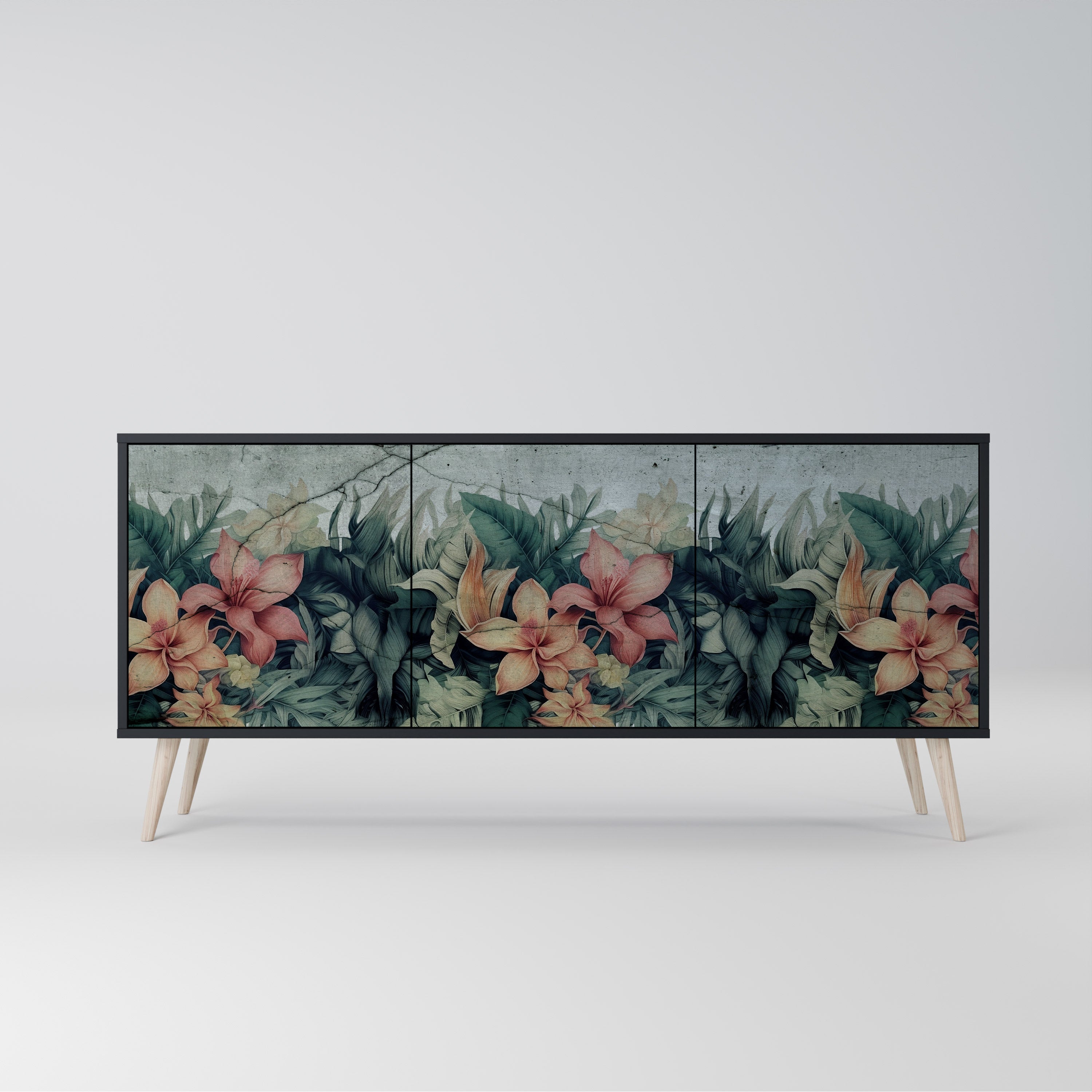 HEAVENLY BLOOM Komoda 3-drzwiowa korpus Czarny