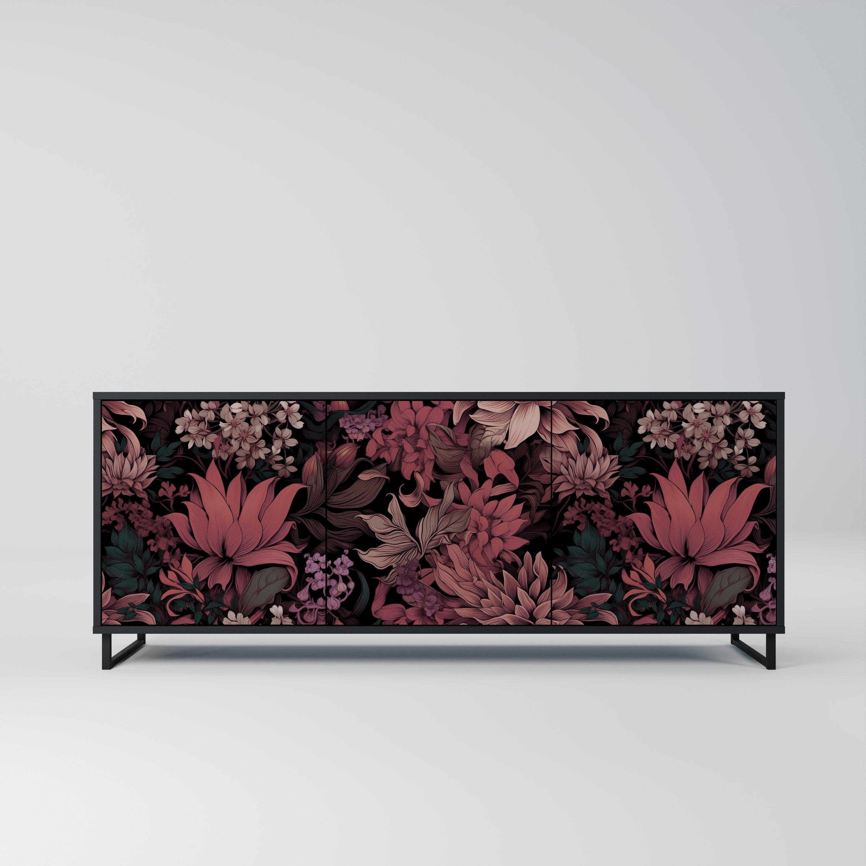 FLORAL WHISPER Komoda 3-drzwiowa korpus Czarny