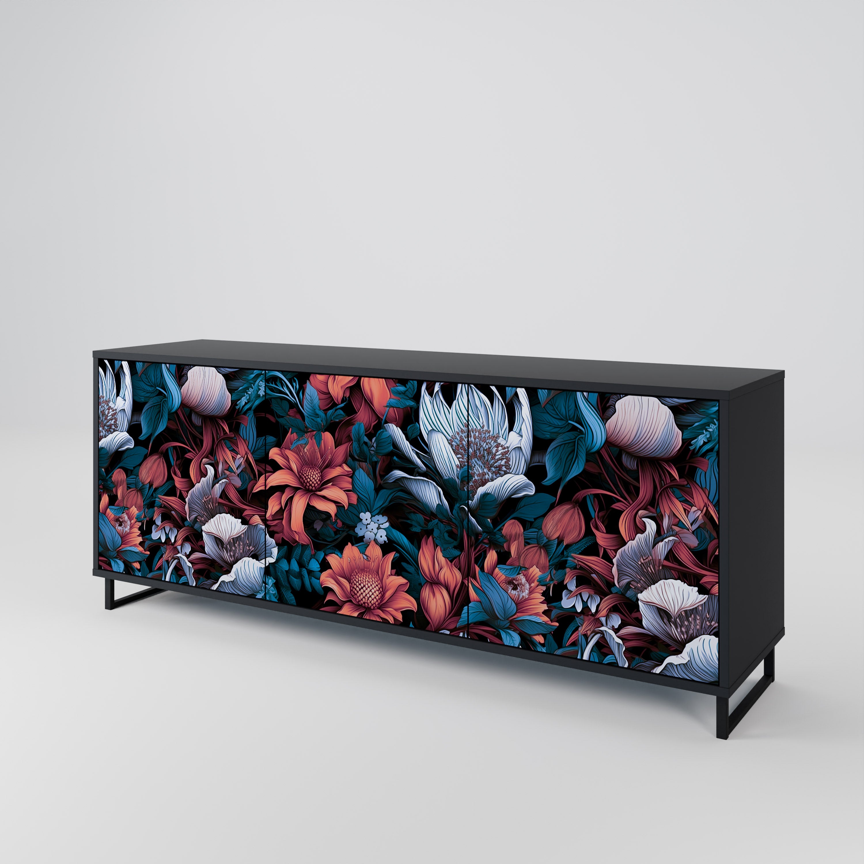 ETHEREAL BLOSSOMS Komoda 3-drzwiowa korpus Czarny