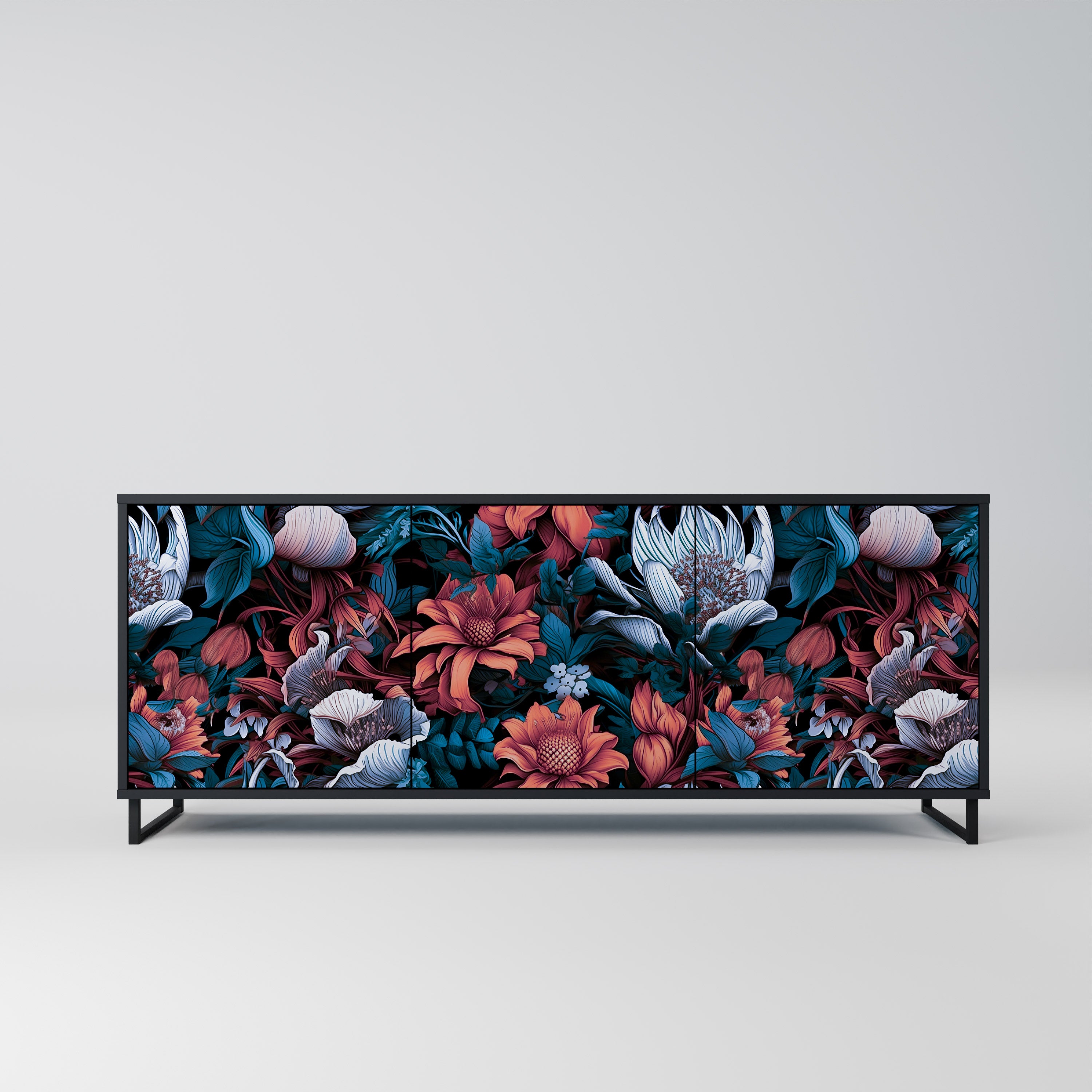 ETHEREAL BLOSSOMS Komoda 3-drzwiowa korpus Czarny