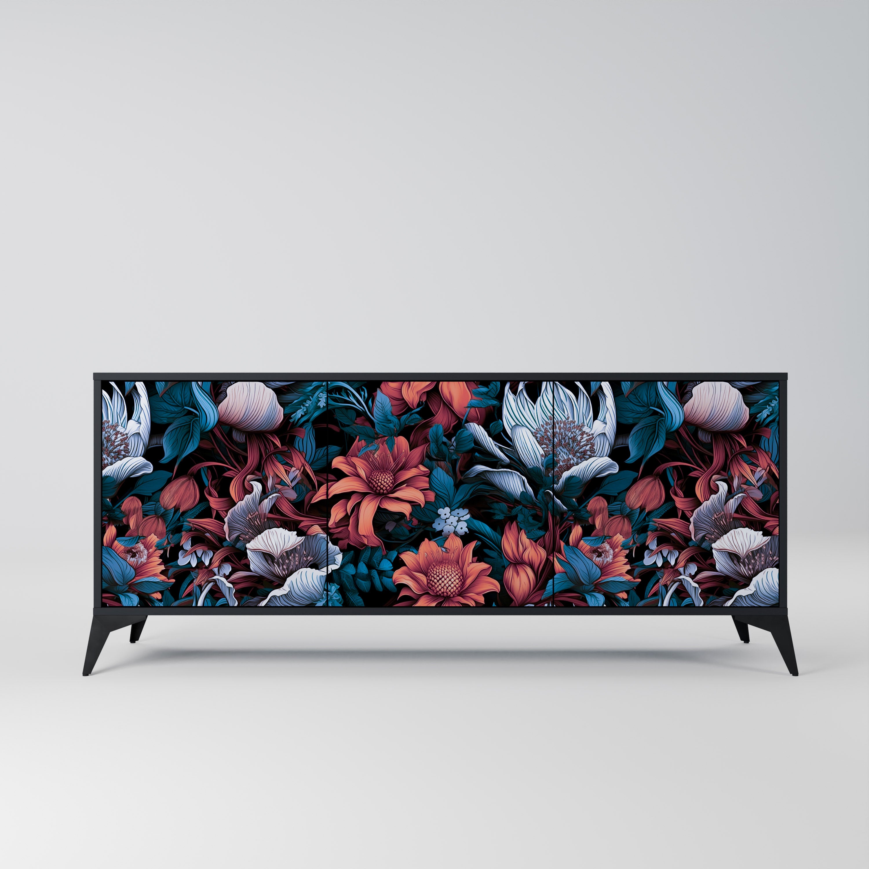 ETHEREAL BLOSSOMS Komoda 3-drzwiowa korpus Czarny