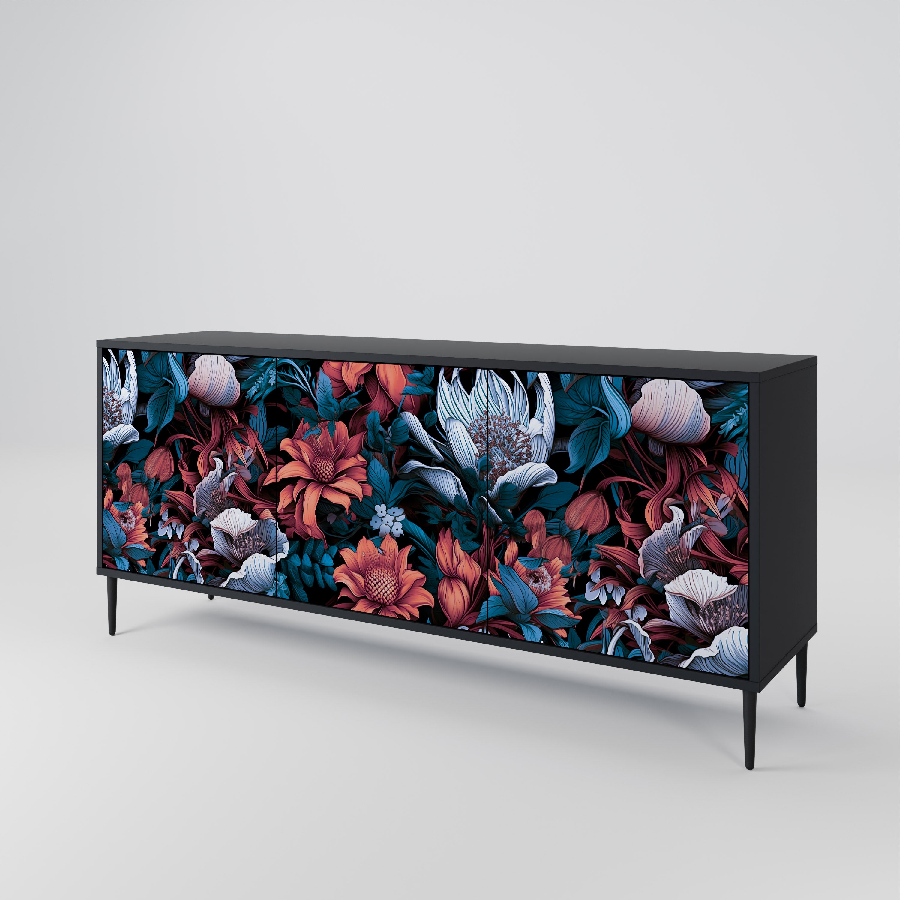 ETHEREAL BLOSSOMS Komoda 3-drzwiowa korpus Czarny
