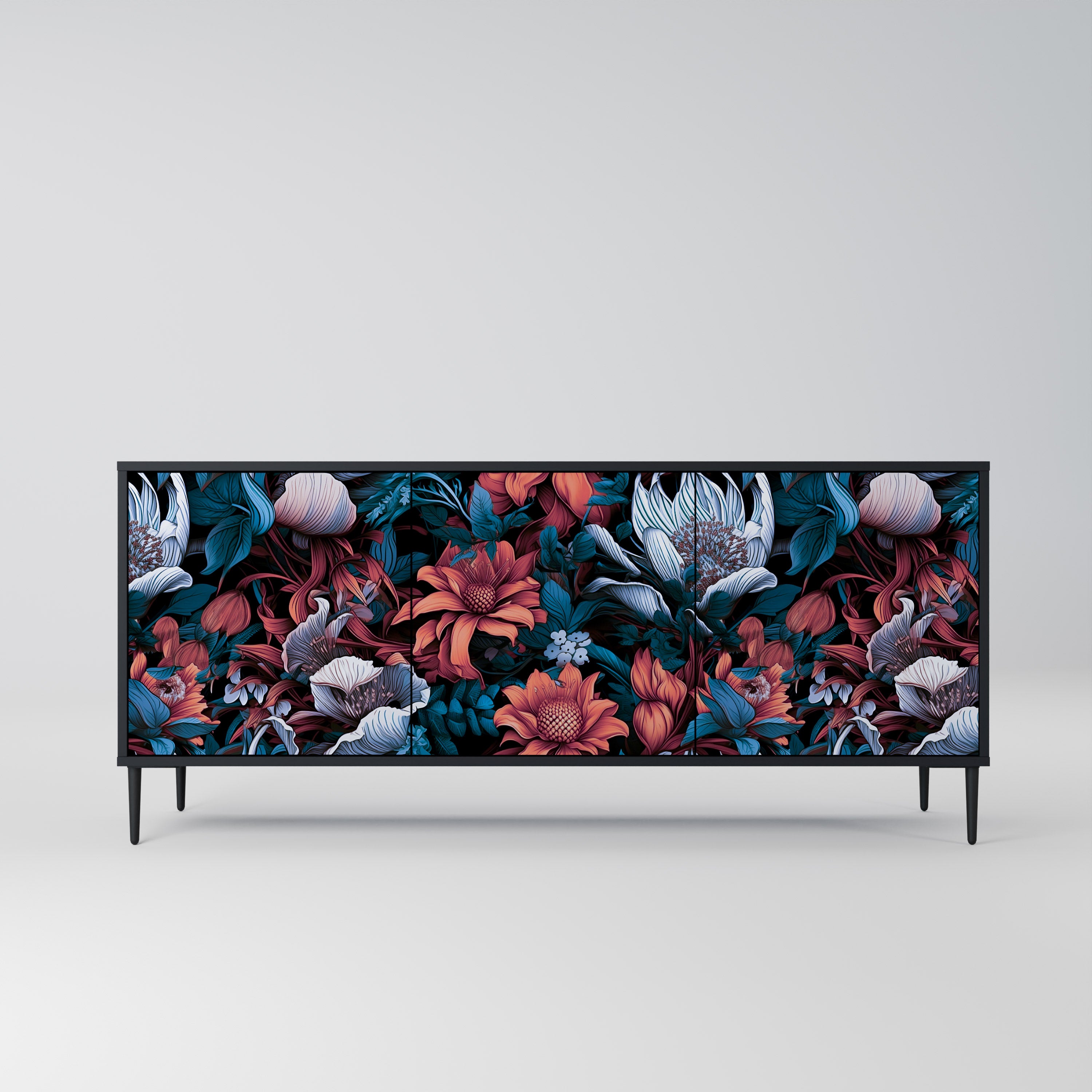 ETHEREAL BLOSSOMS Komoda 3-drzwiowa korpus Czarny