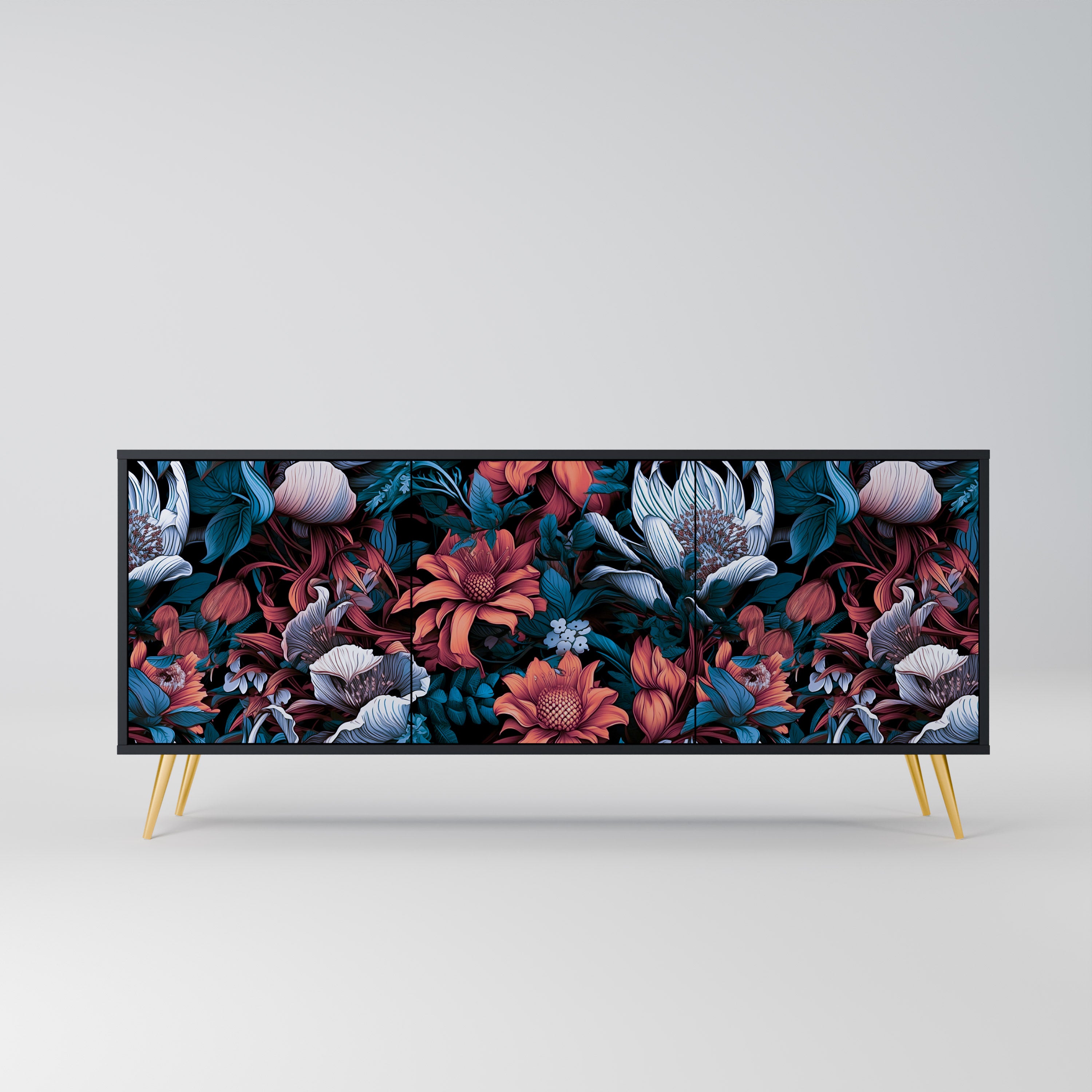 ETHEREAL BLOSSOMS Komoda 3-drzwiowa korpus Czarny