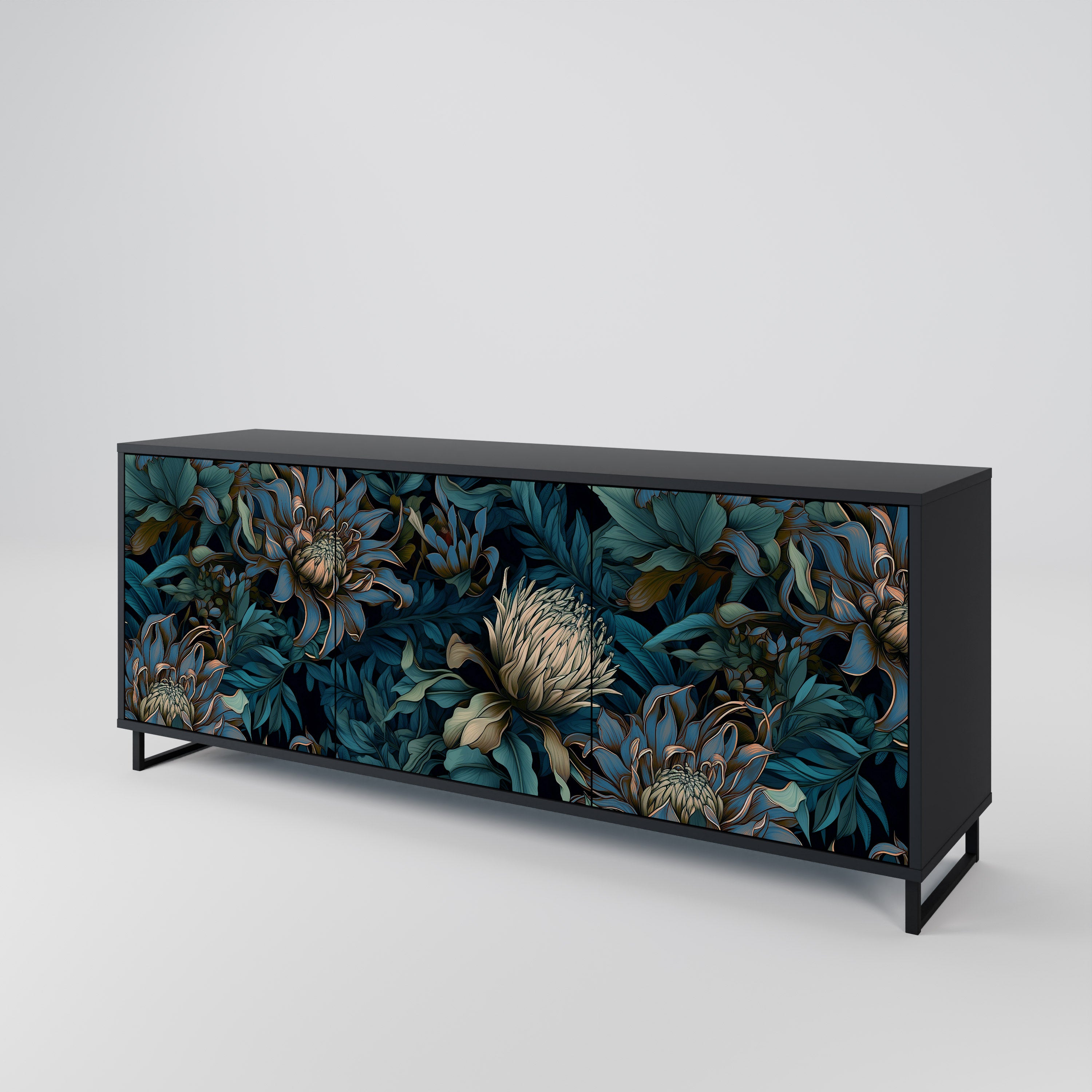 TWILIGHT BLOOM Komoda 3-drzwiowa korpus Czarny