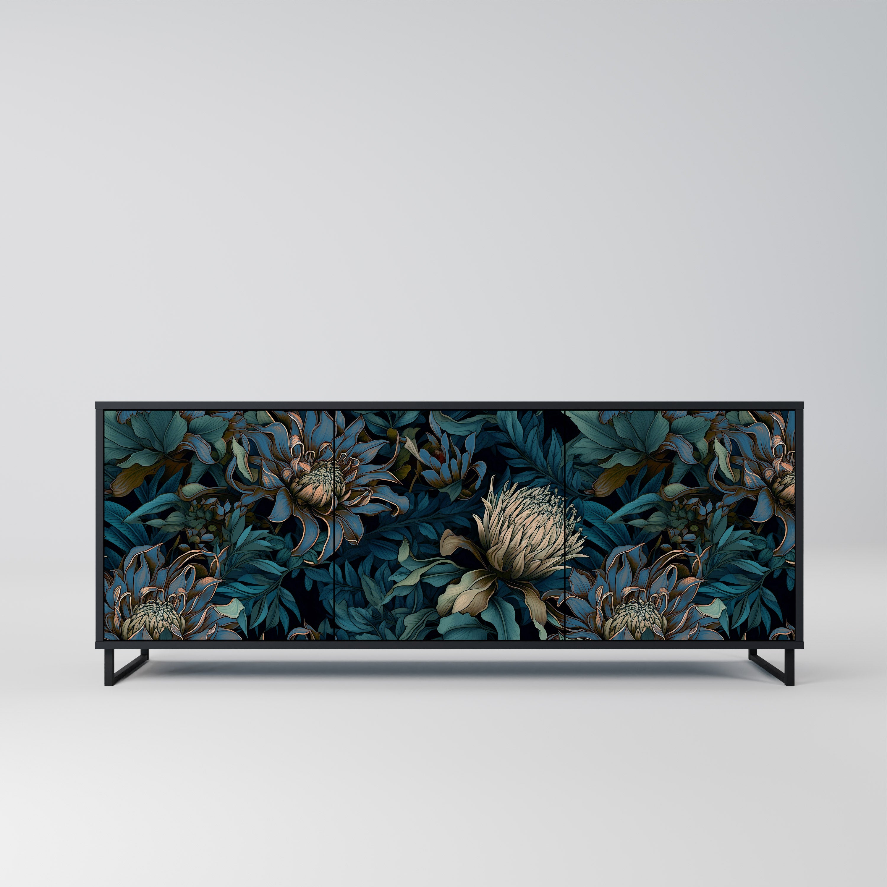 TWILIGHT BLOOM Komoda 3-drzwiowa korpus Czarny