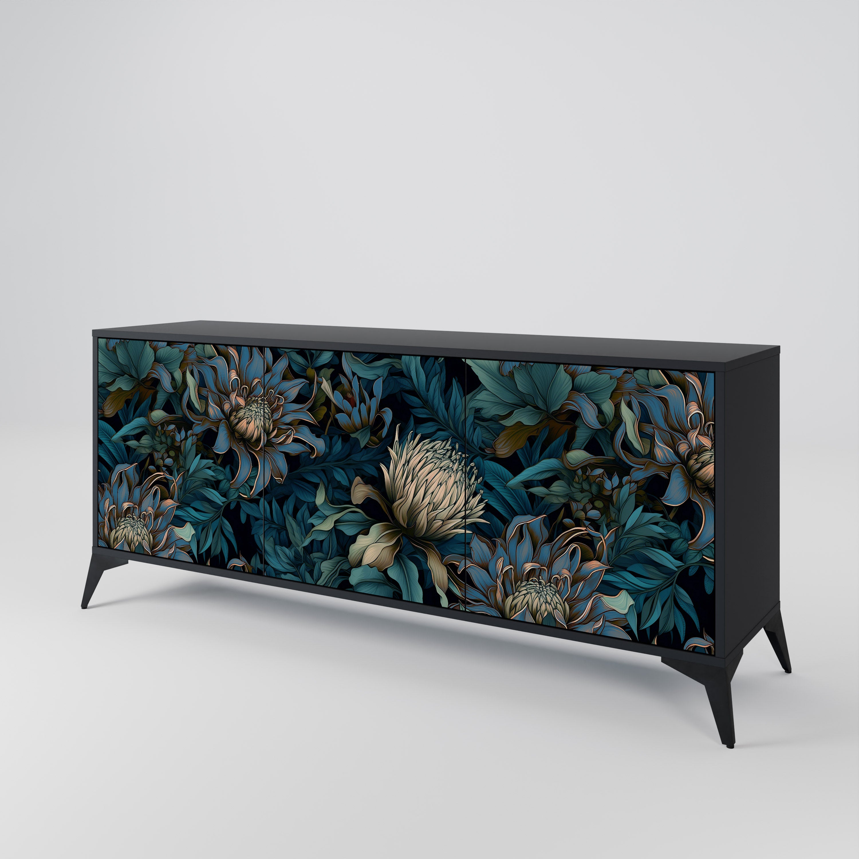 TWILIGHT BLOOM Komoda 3-drzwiowa korpus Czarny
