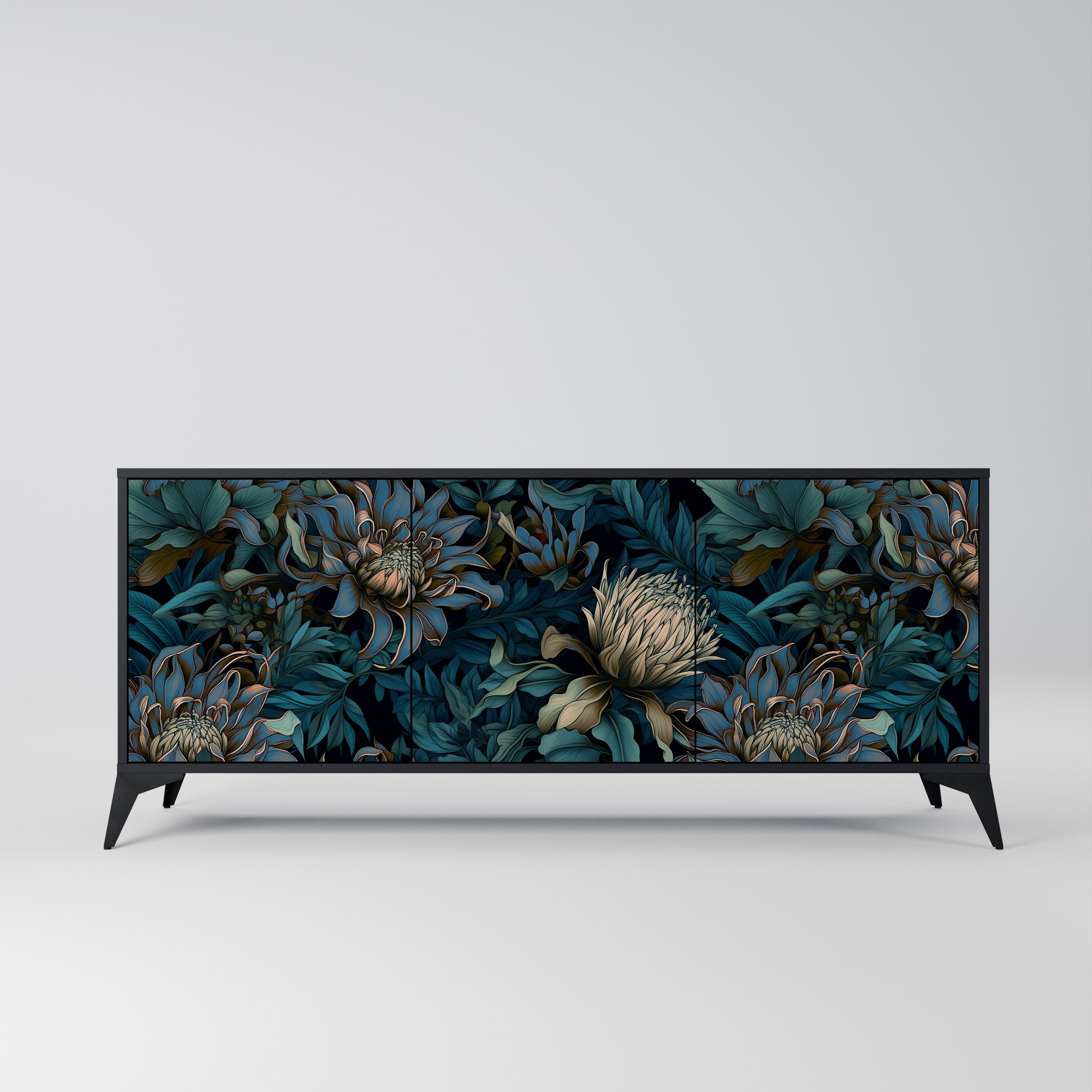 TWILIGHT BLOOM Komoda 3-drzwiowa korpus Czarny