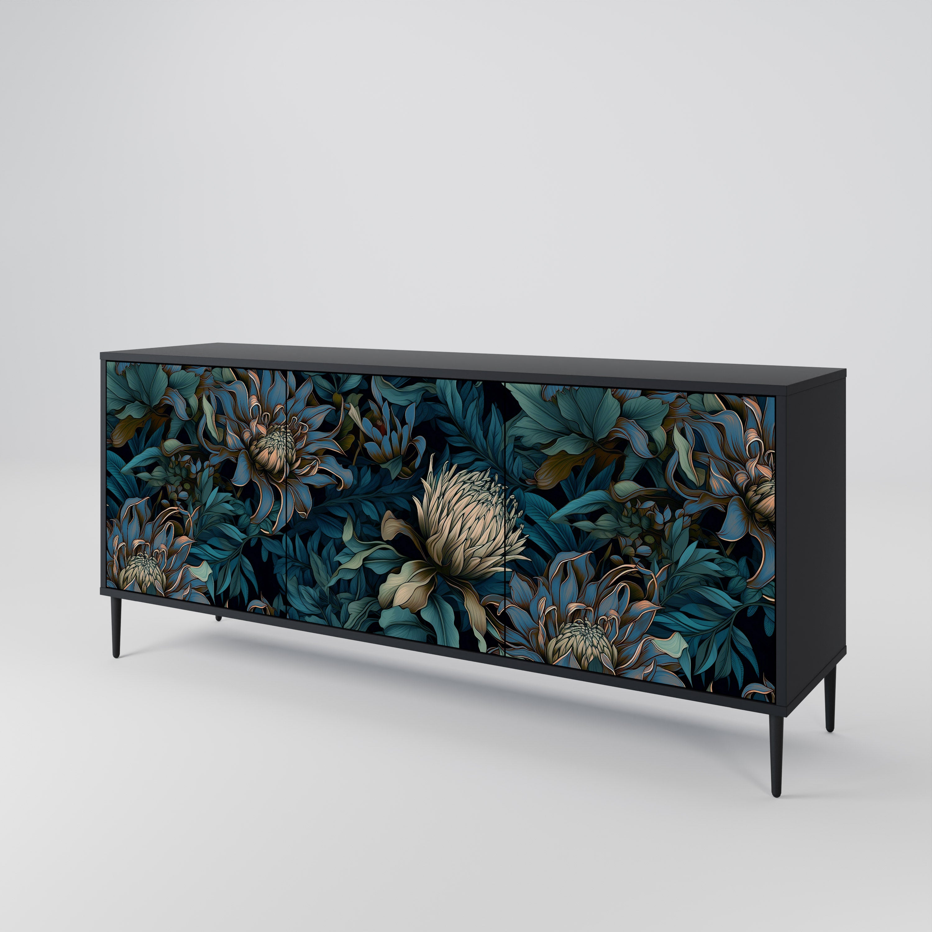TWILIGHT BLOOM Komoda 3-drzwiowa korpus Czarny