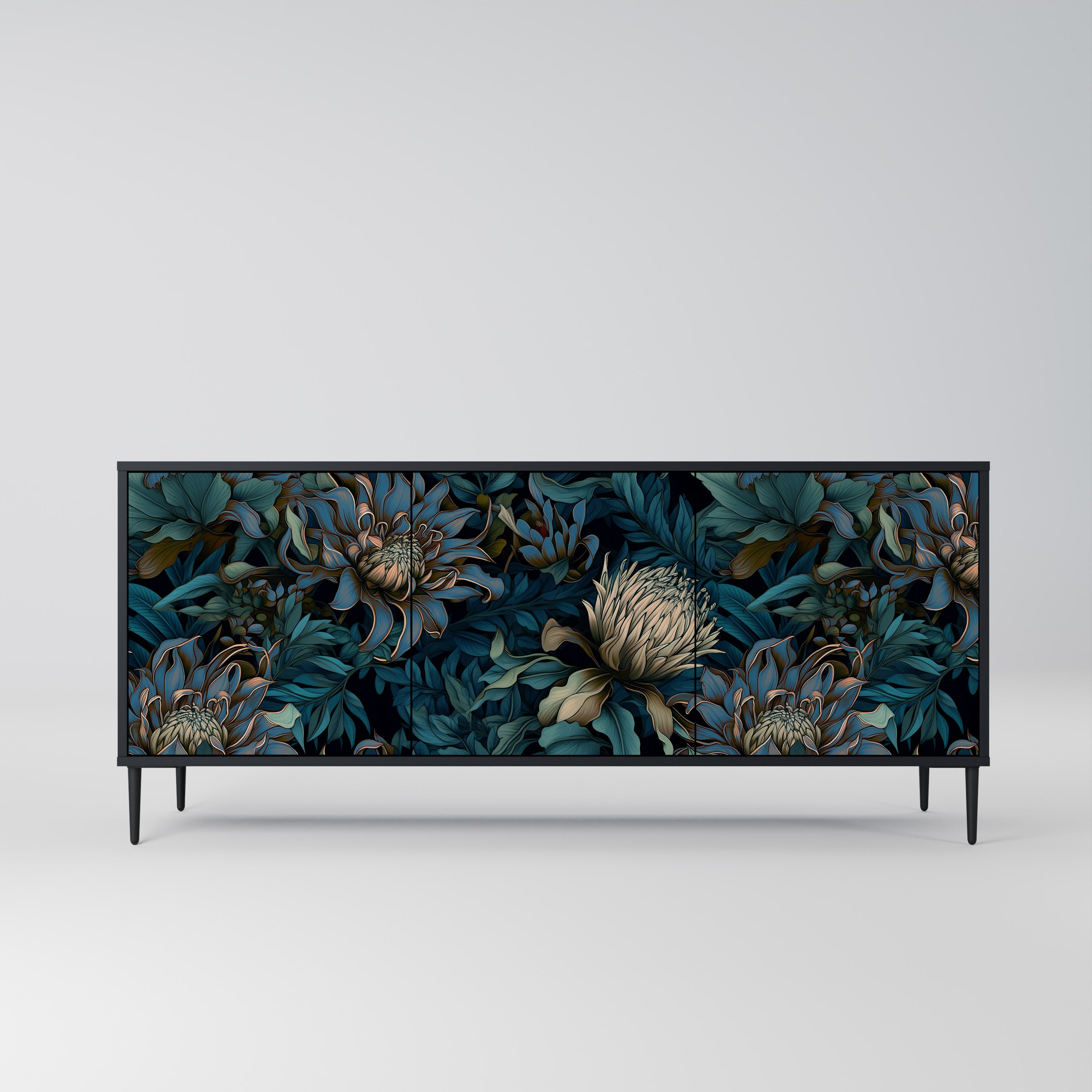 TWILIGHT BLOOM Komoda 3-drzwiowa korpus Czarny