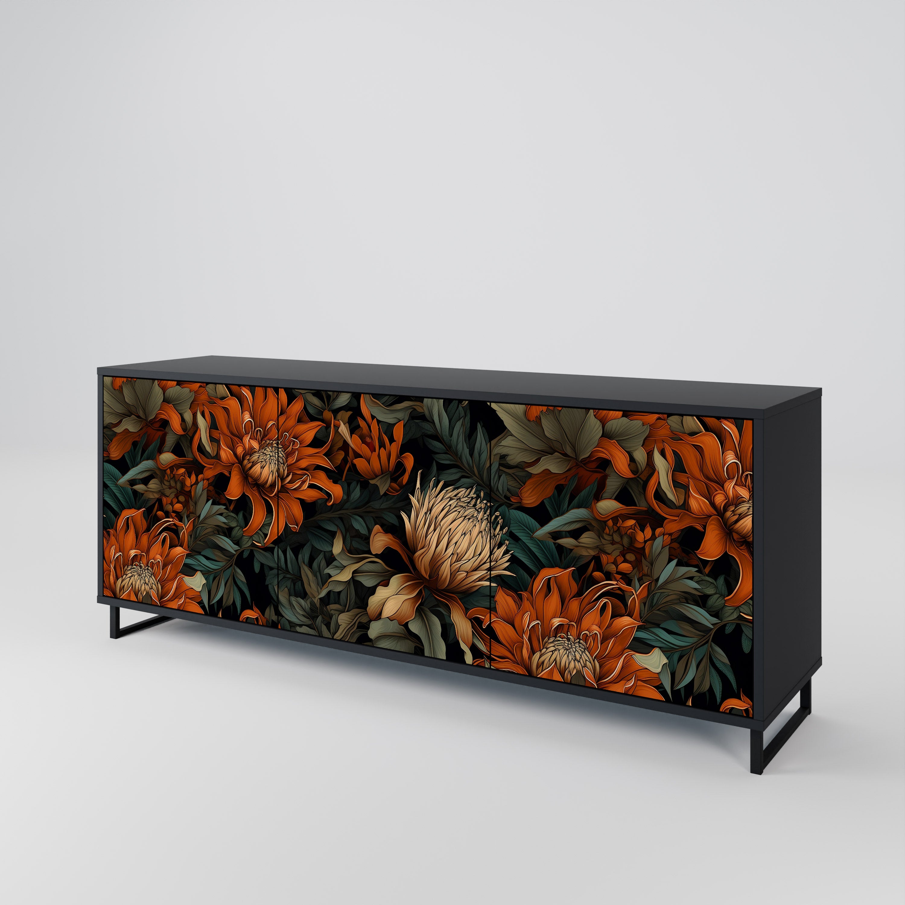 DAWN BLOOM Komoda 3-drzwiowa korpus Czarny