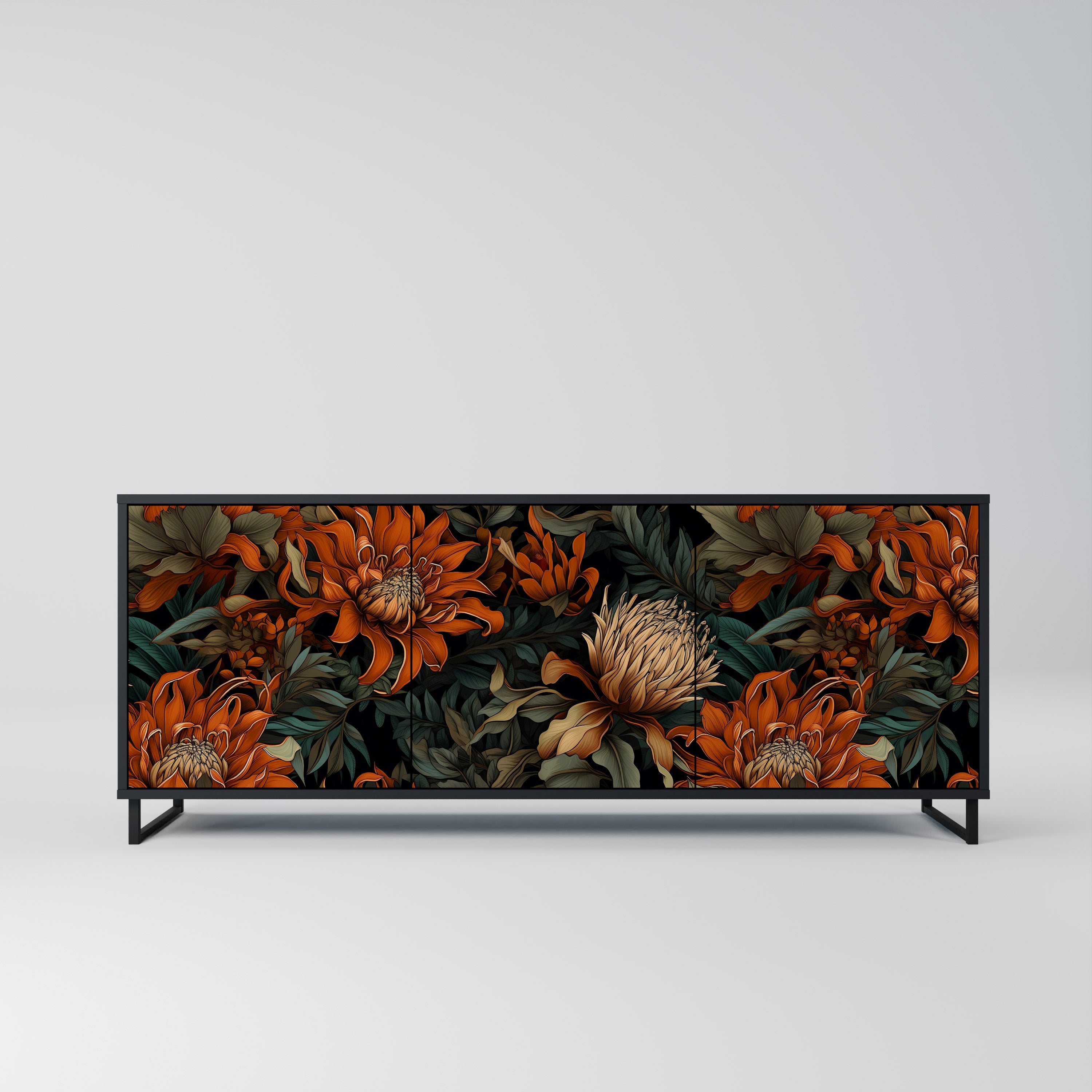DAWN BLOOM Komoda 3-drzwiowa korpus Czarny