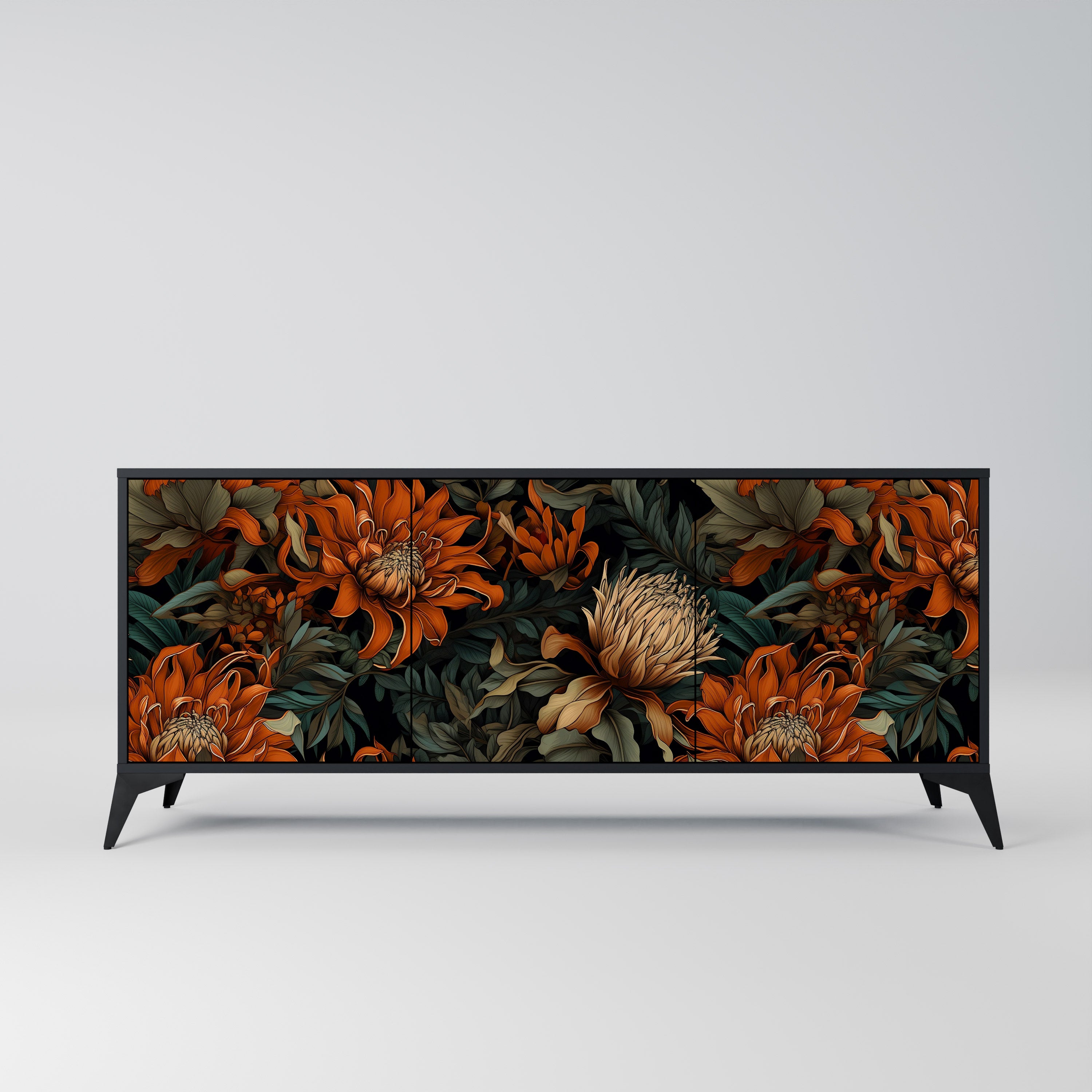 DAWN BLOOM Komoda 3-drzwiowa korpus Czarny