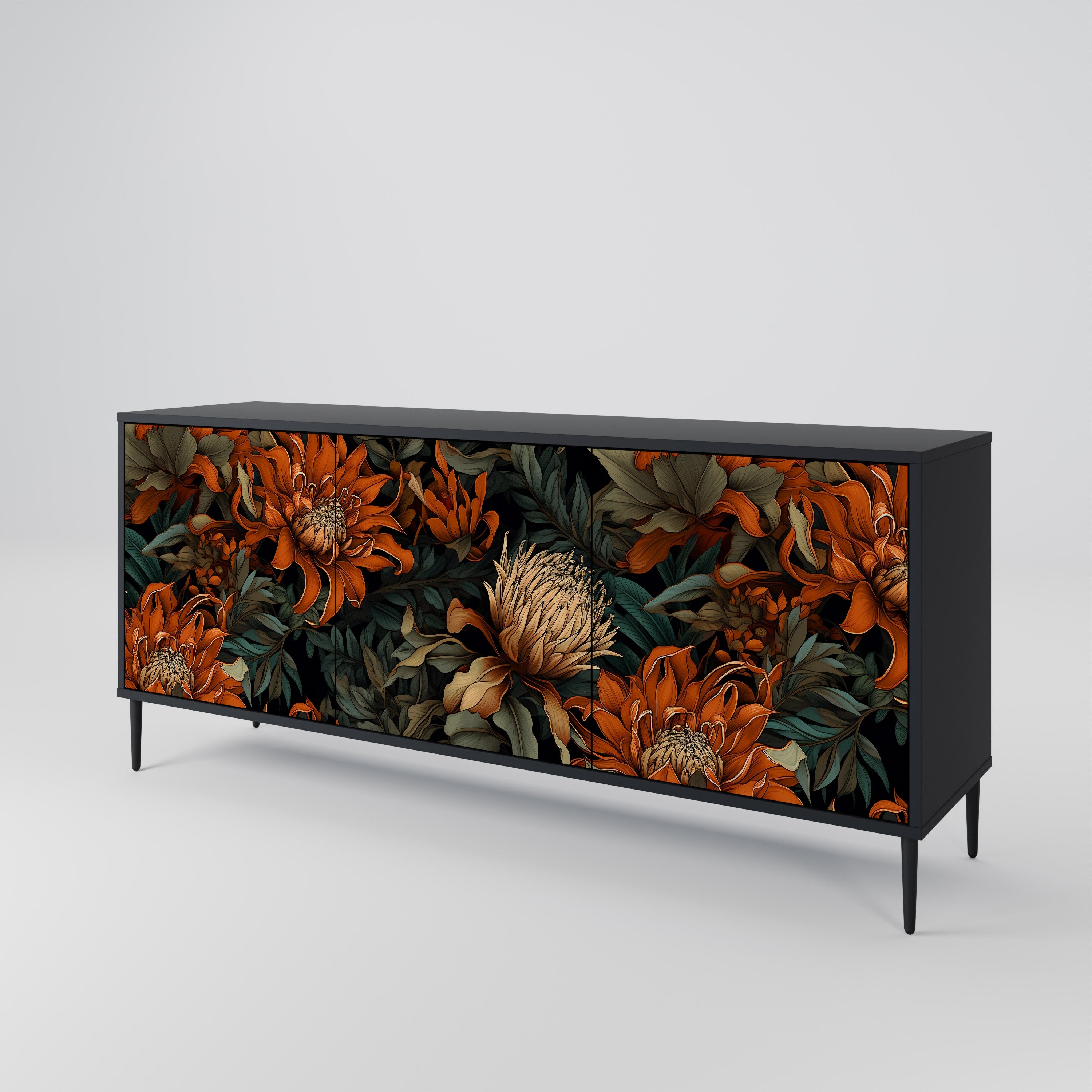 DAWN BLOOM Komoda 3-drzwiowa korpus Czarny