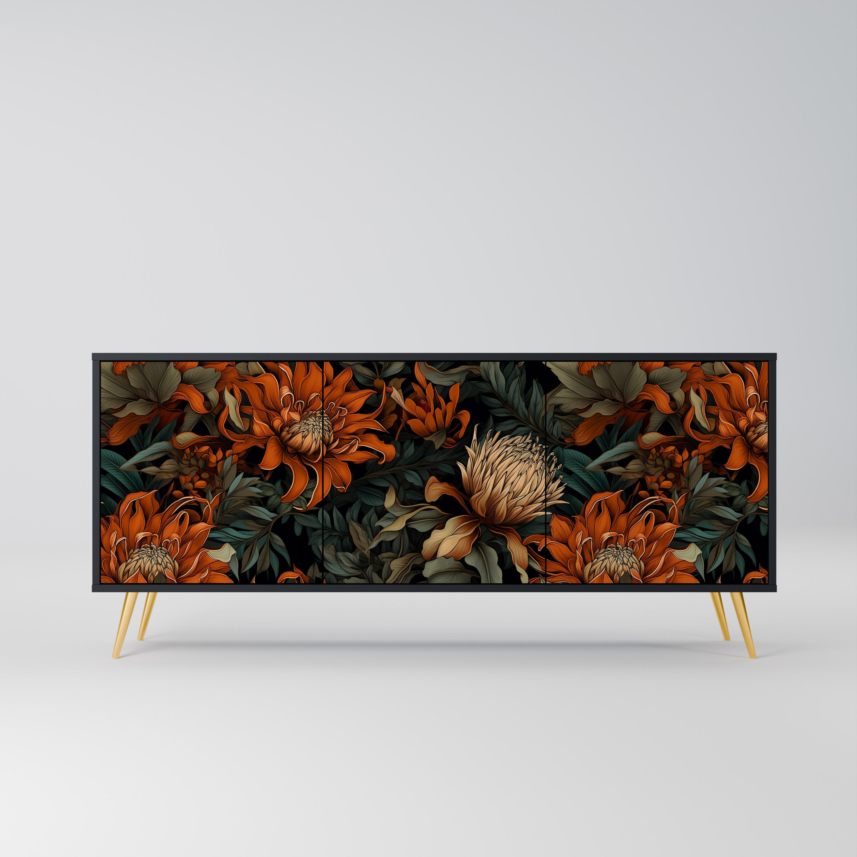 DAWN BLOOM Komoda 3-drzwiowa korpus Czarny