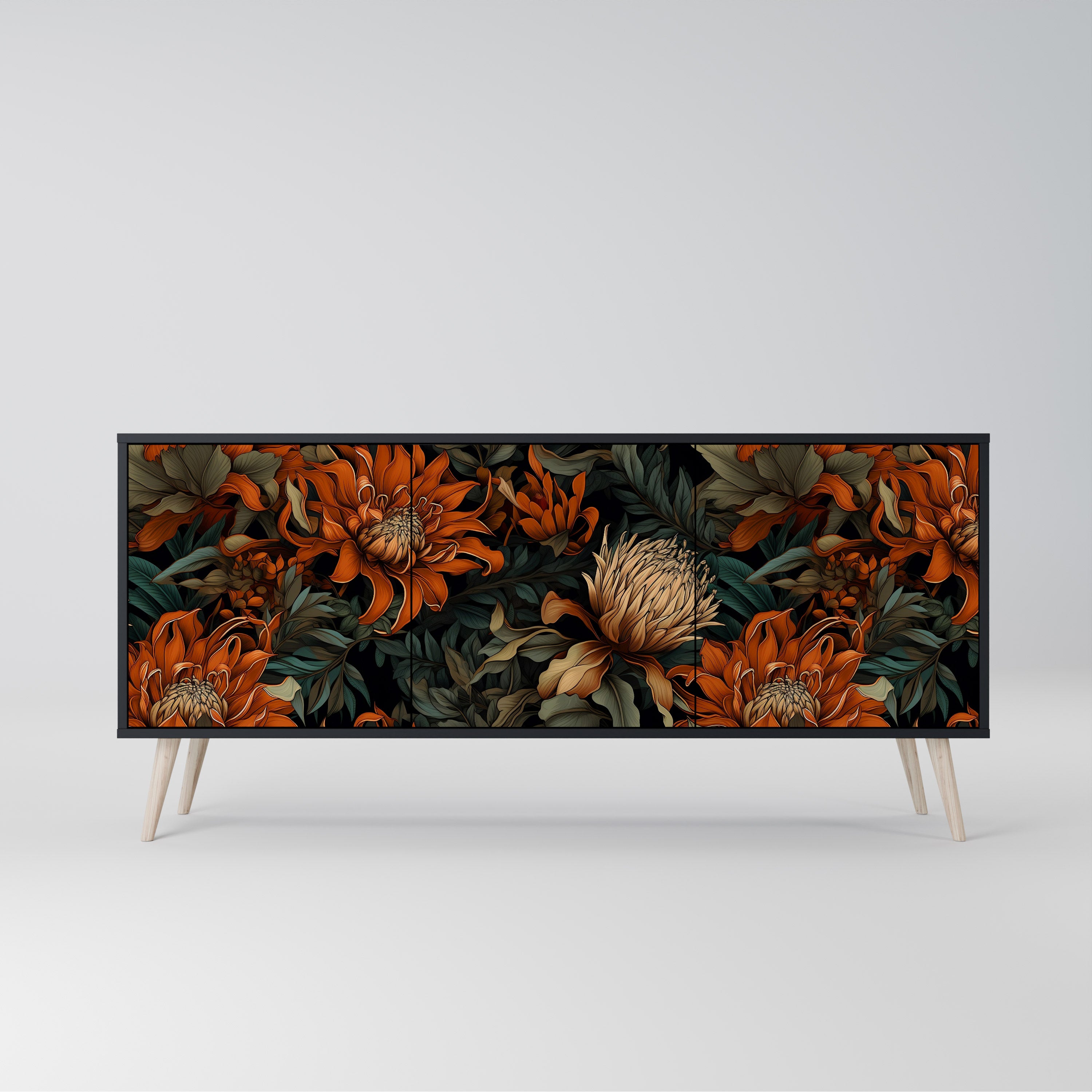 DAWN BLOOM Komoda 3-drzwiowa korpus Czarny