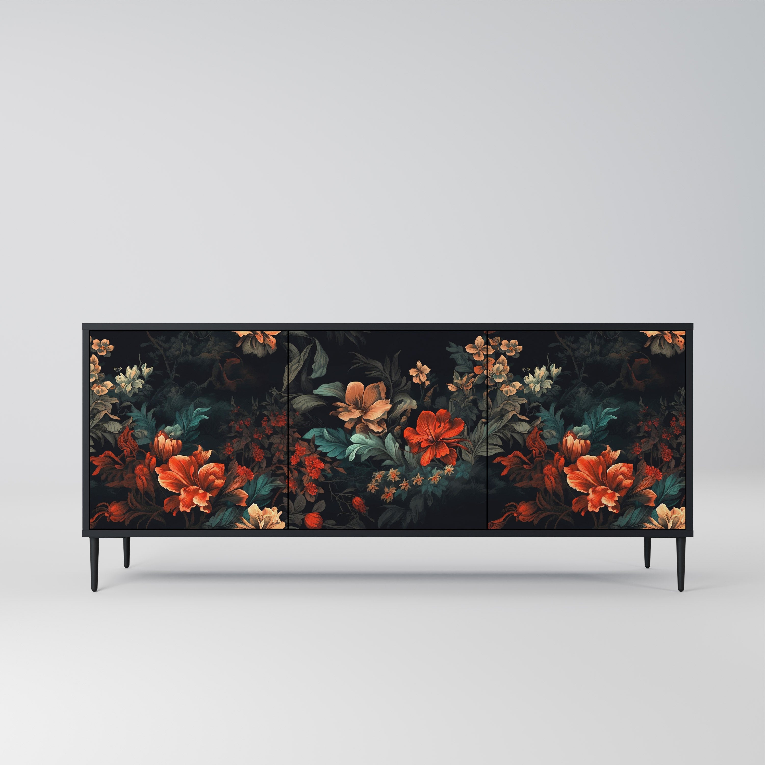 IMAGINARY BLOSSOM Komoda 3-drzwiowa korpus Czarny