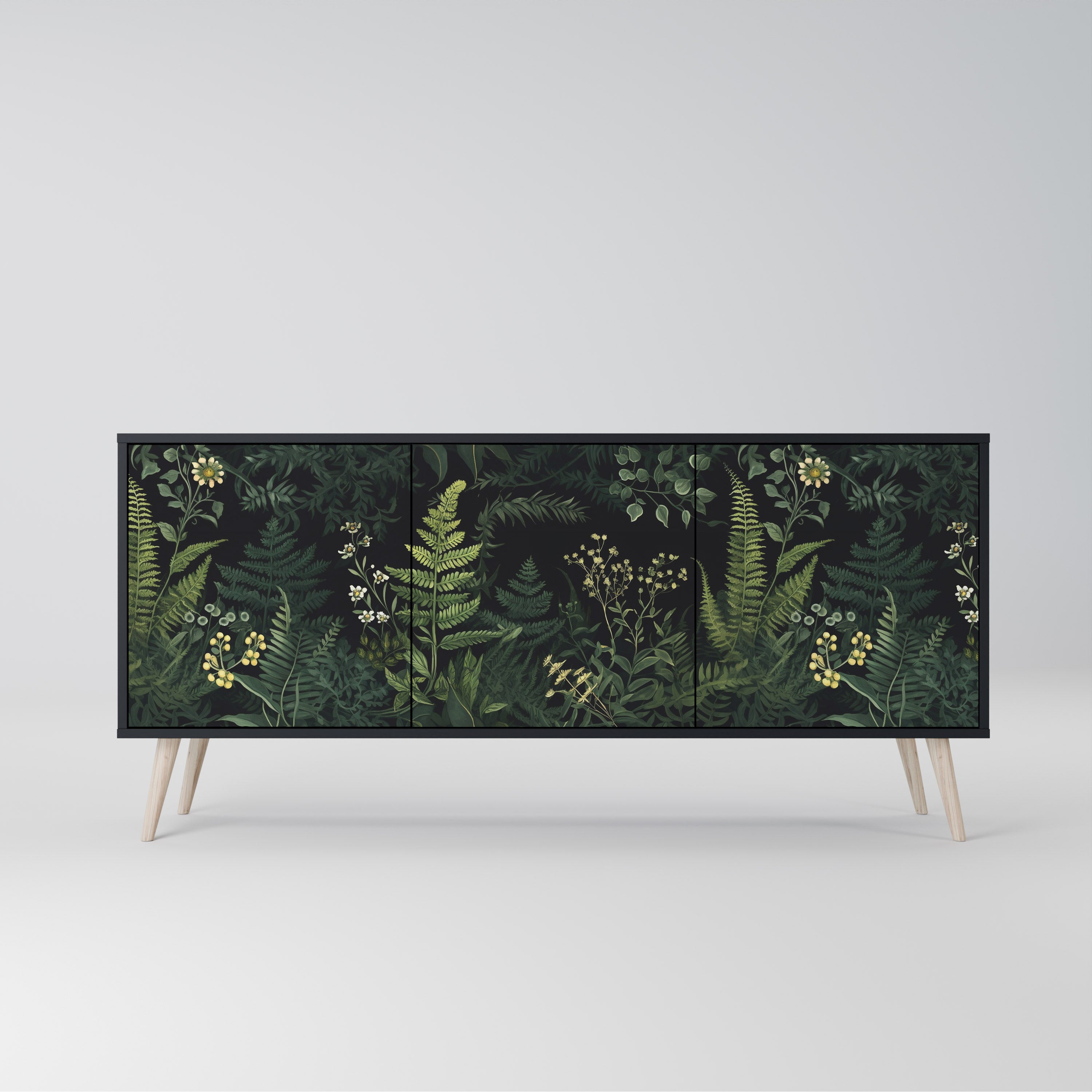 FERN FLOWERS Komoda 3-drzwiowa korpus Czarny