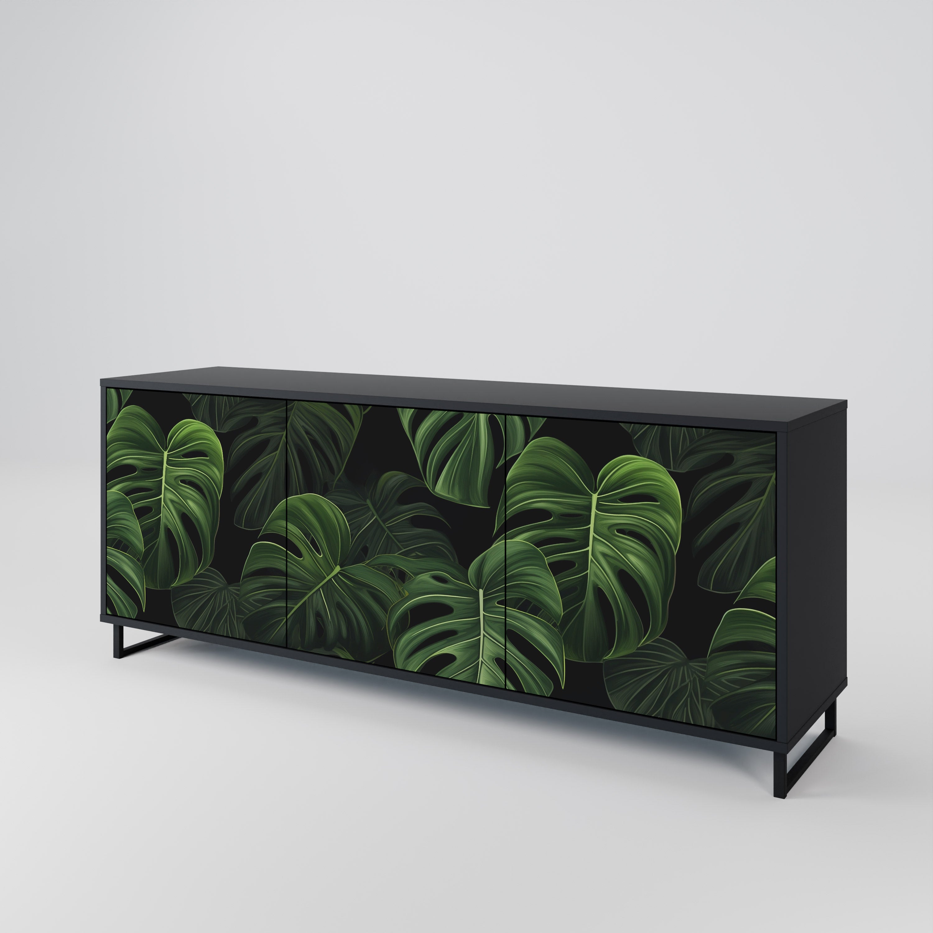 INFINITE MONSTERA Komoda 3-drzwiowa korpus Czarny