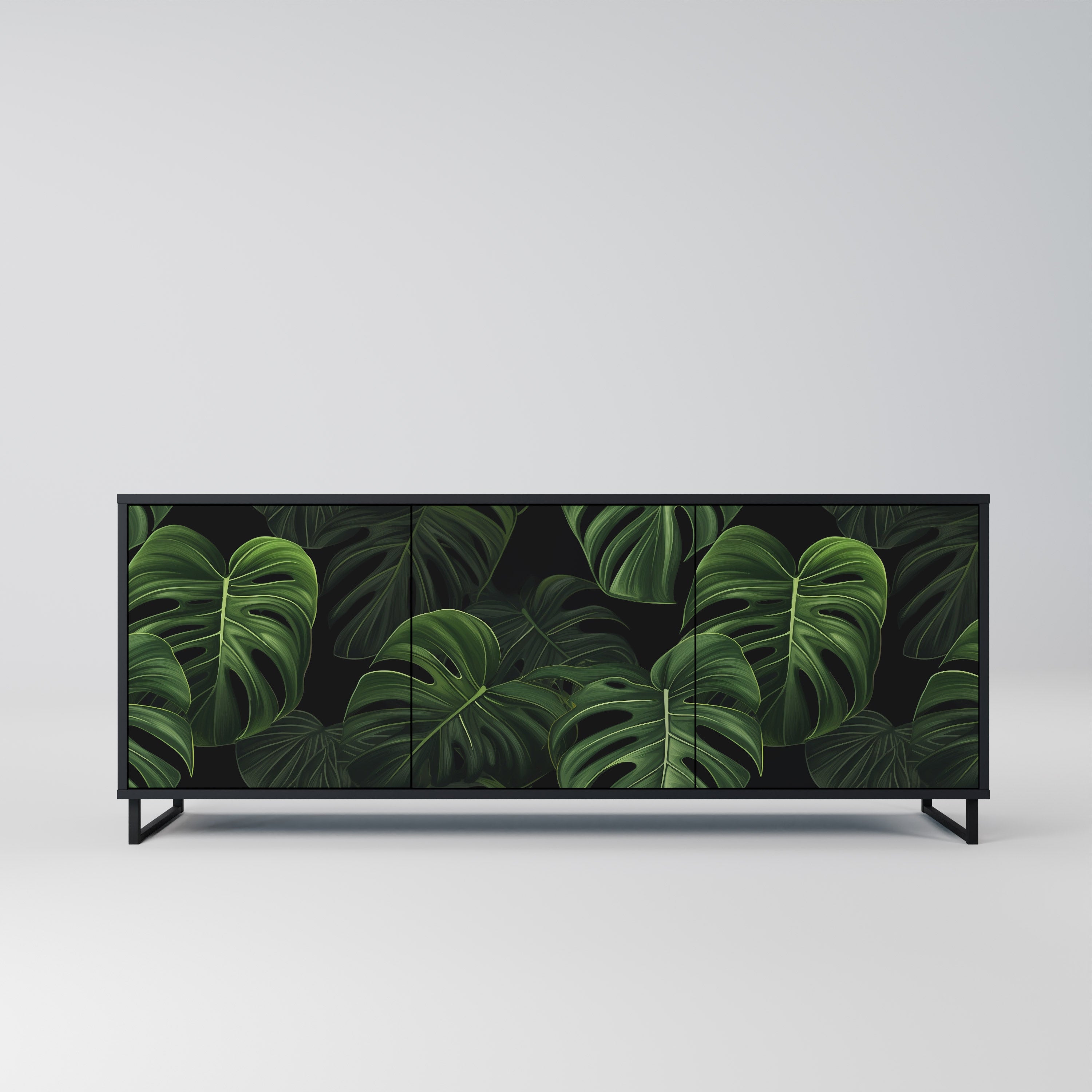 INFINITE MONSTERA Komoda 3-drzwiowa korpus Czarny