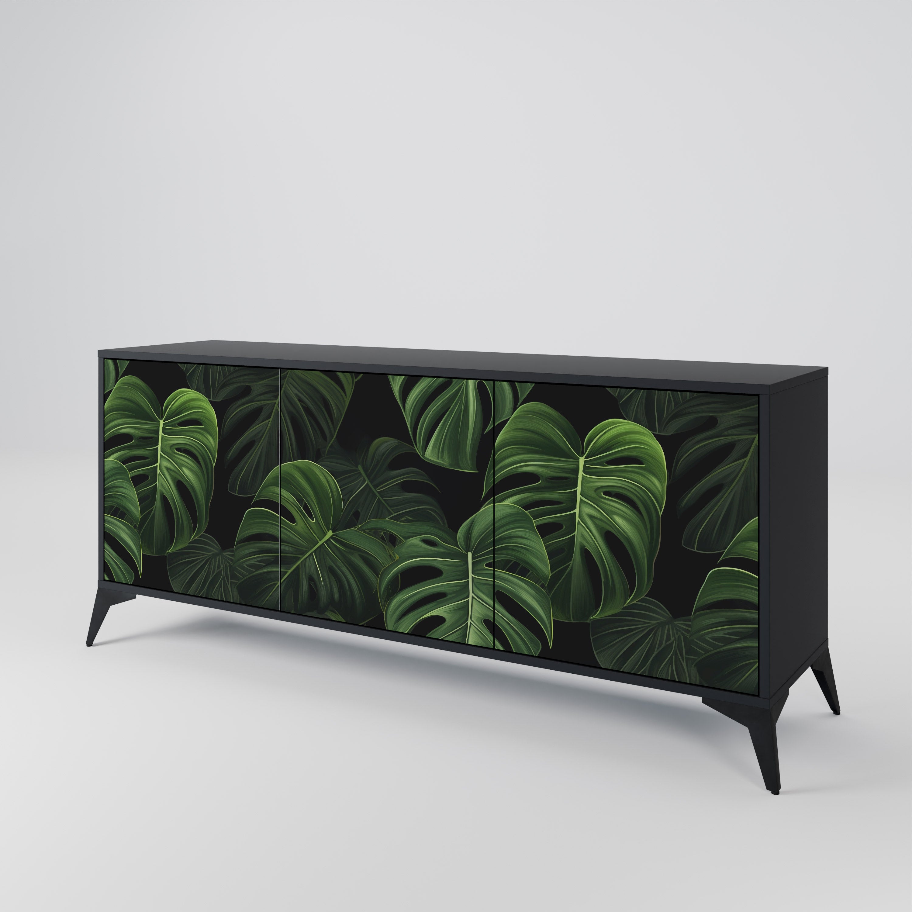 INFINITE MONSTERA Komoda 3-drzwiowa korpus Czarny