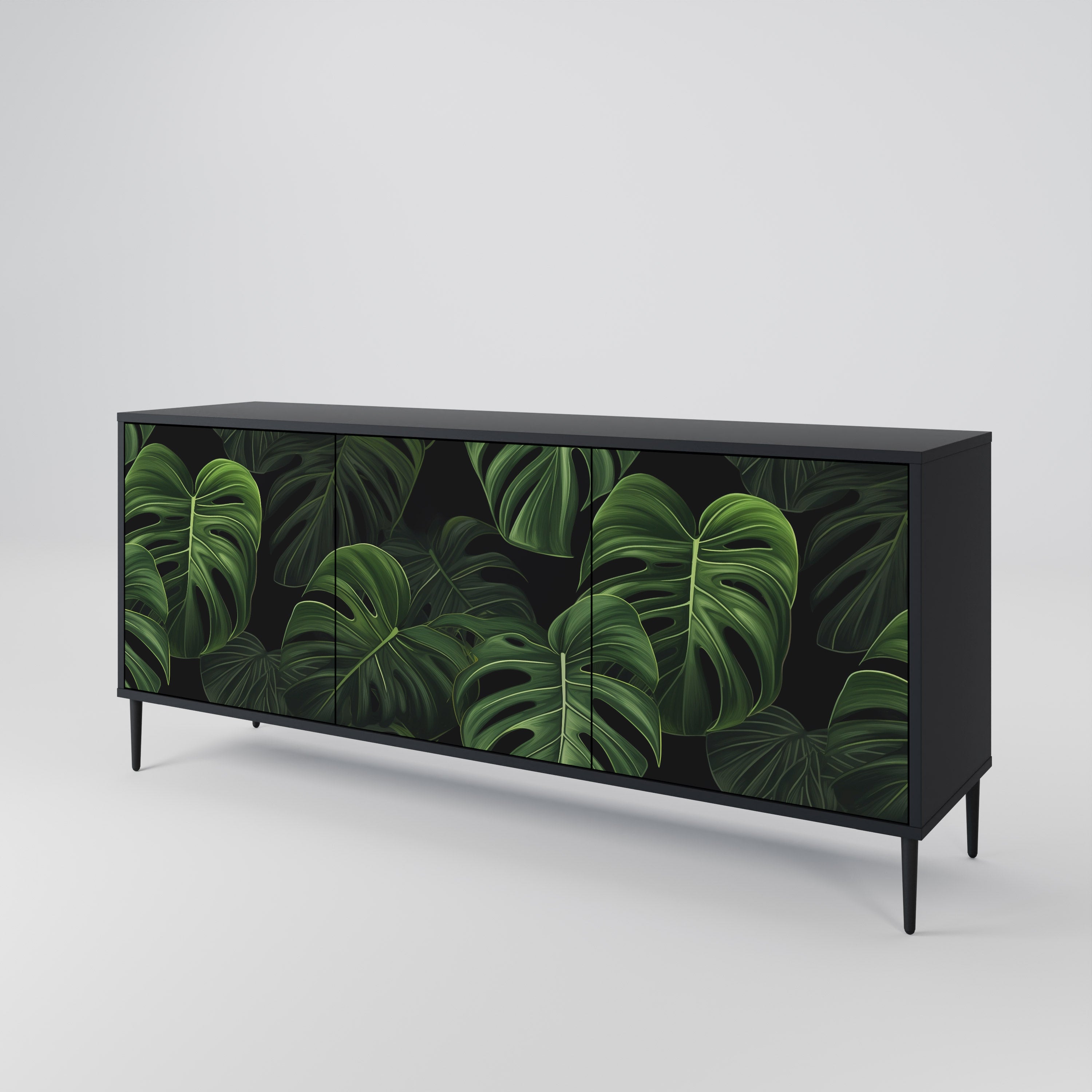 INFINITE MONSTERA Komoda 3-drzwiowa korpus Czarny