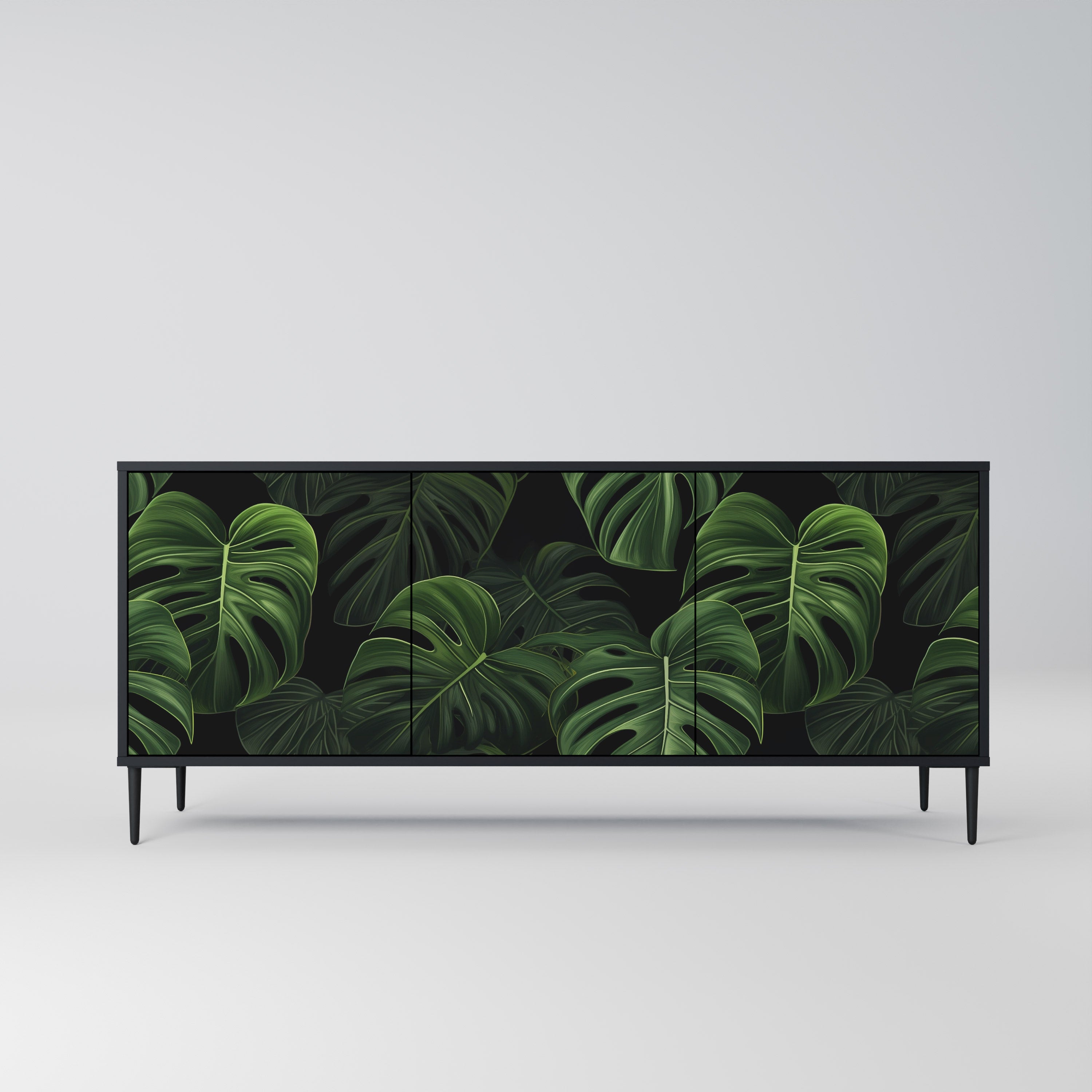 INFINITE MONSTERA Komoda 3-drzwiowa korpus Czarny