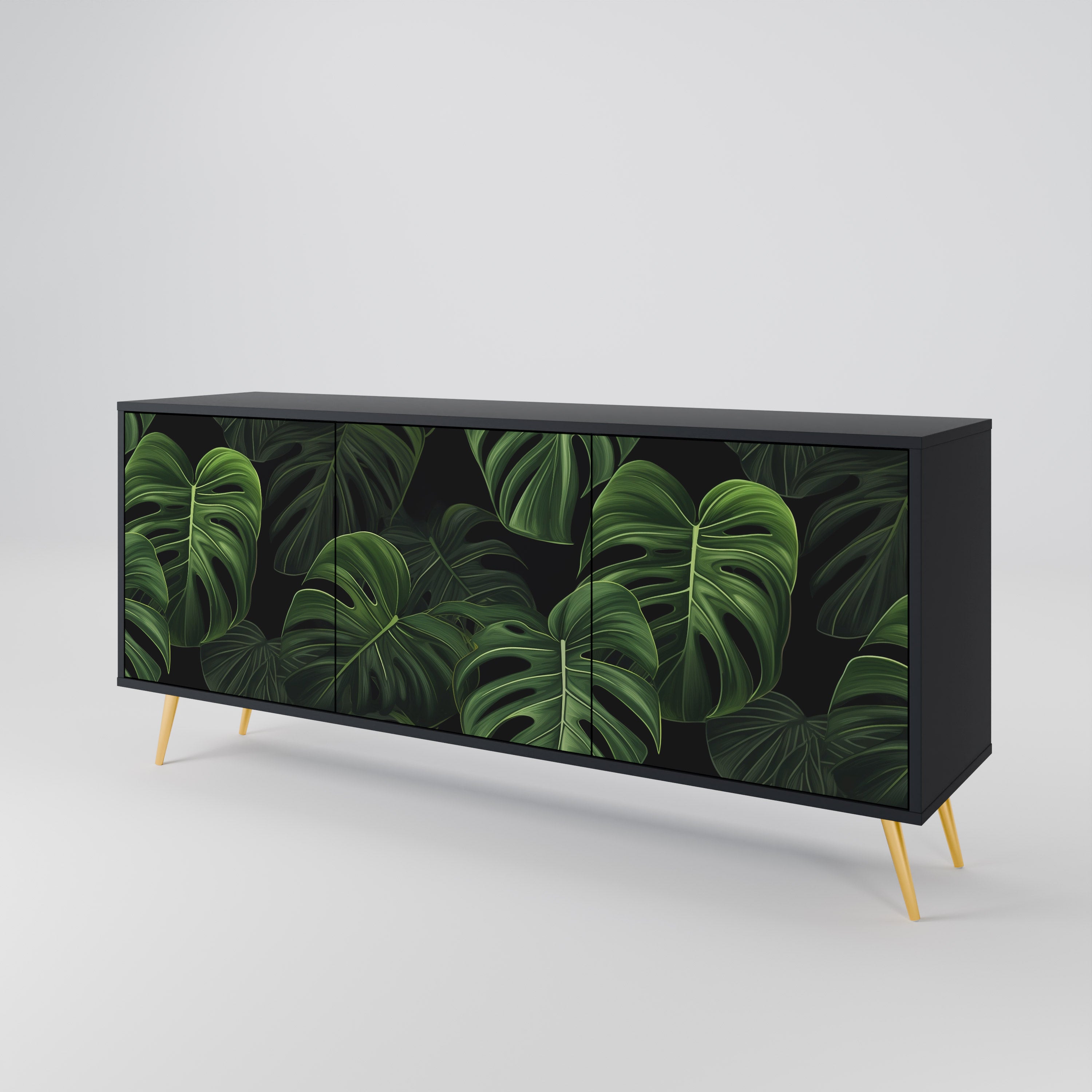 INFINITE MONSTERA Komoda 3-drzwiowa korpus Czarny