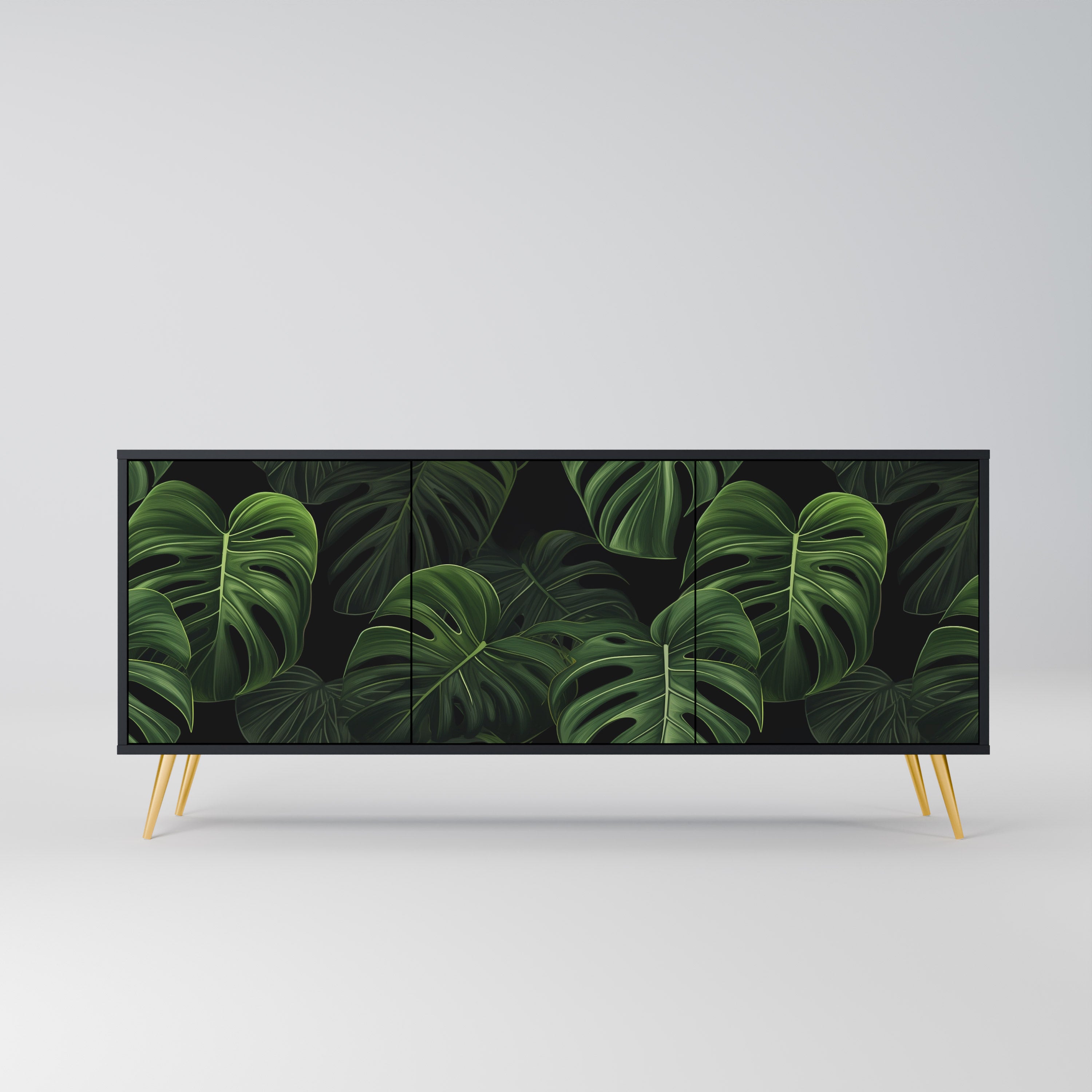INFINITE MONSTERA Komoda 3-drzwiowa korpus Czarny