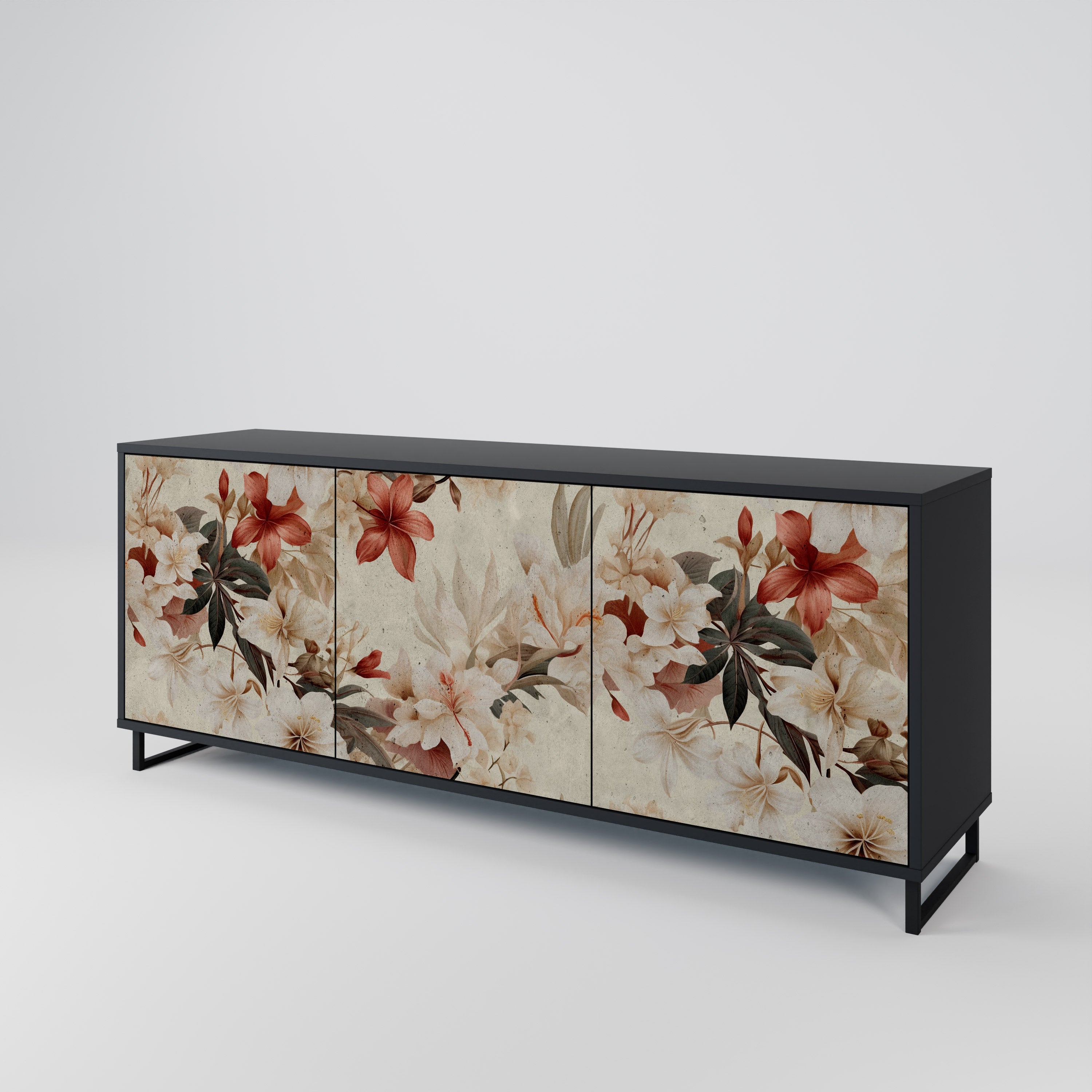 PETAL HARMONY Komoda 3-drzwiowa korpus Czarny