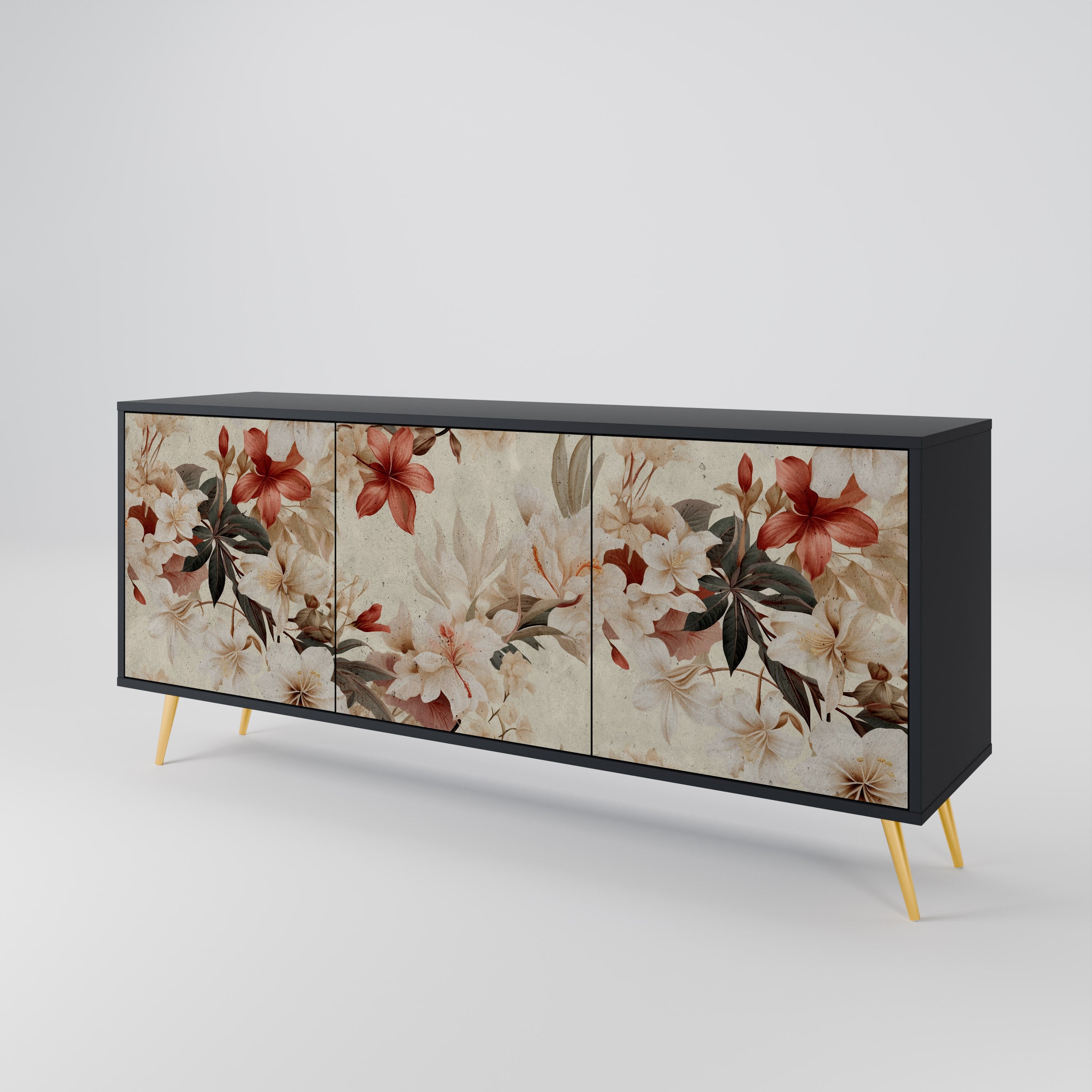 PETAL HARMONY Komoda 3-drzwiowa korpus Czarny