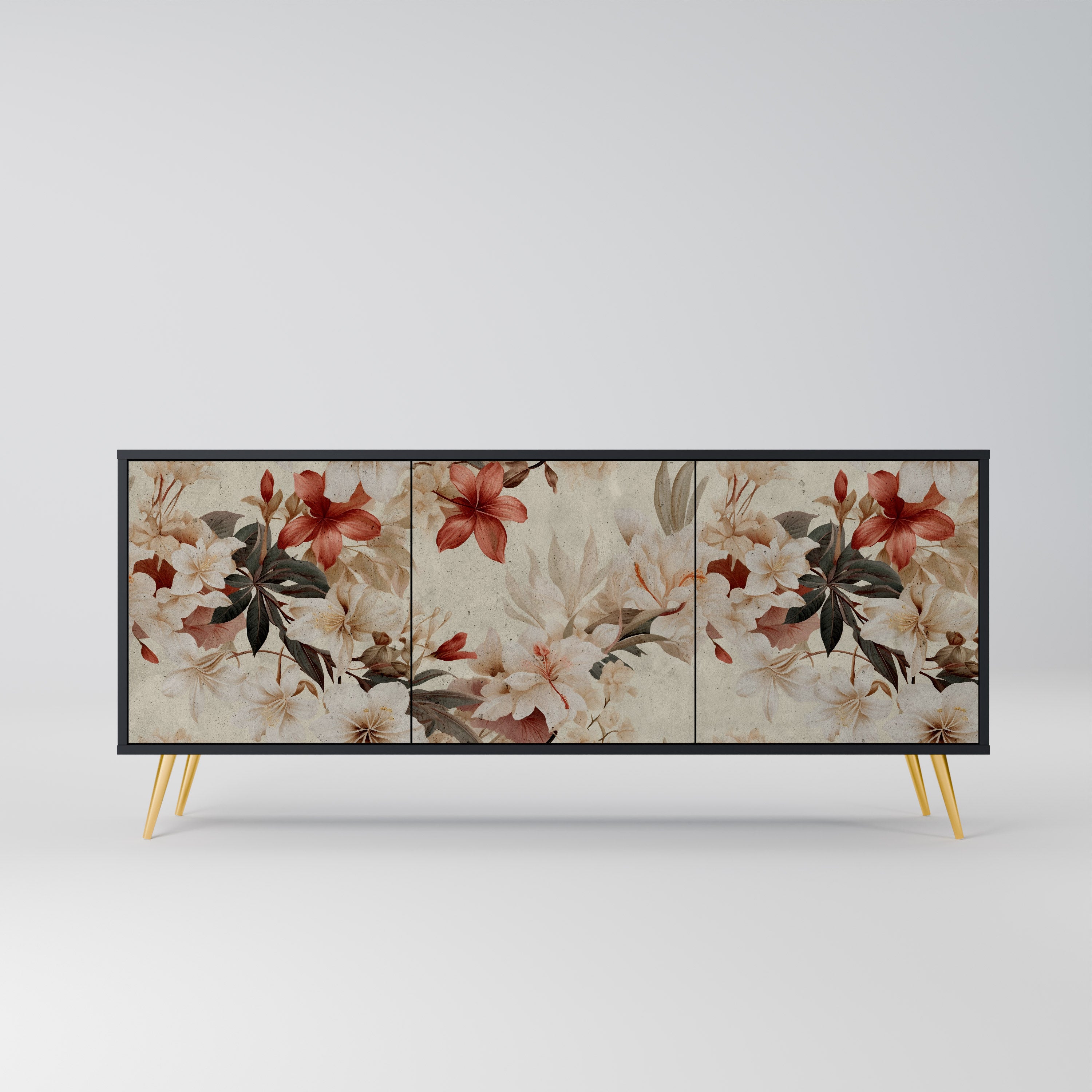 PETAL HARMONY Komoda 3-drzwiowa korpus Czarny