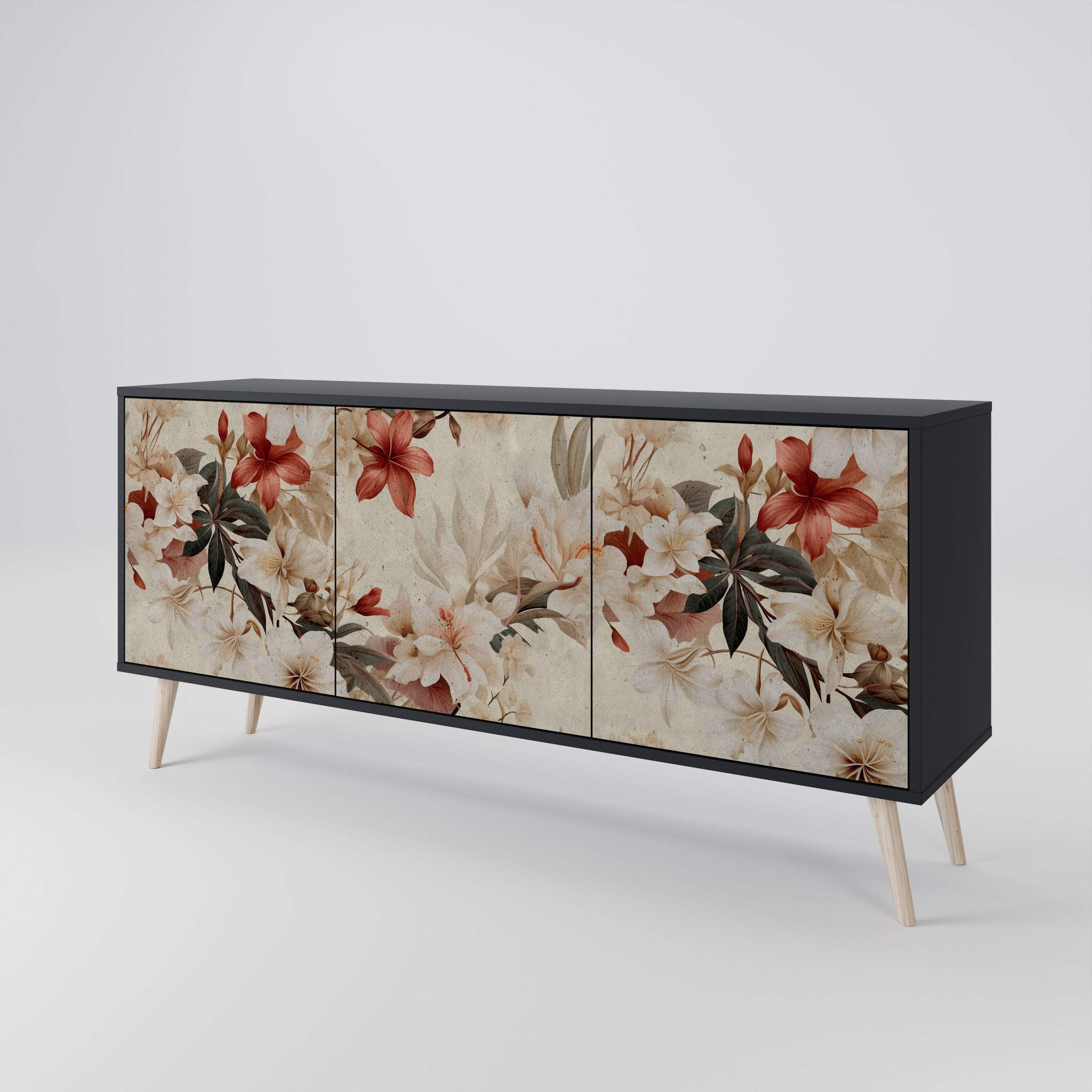 PETAL HARMONY Komoda 3-drzwiowa korpus Czarny
