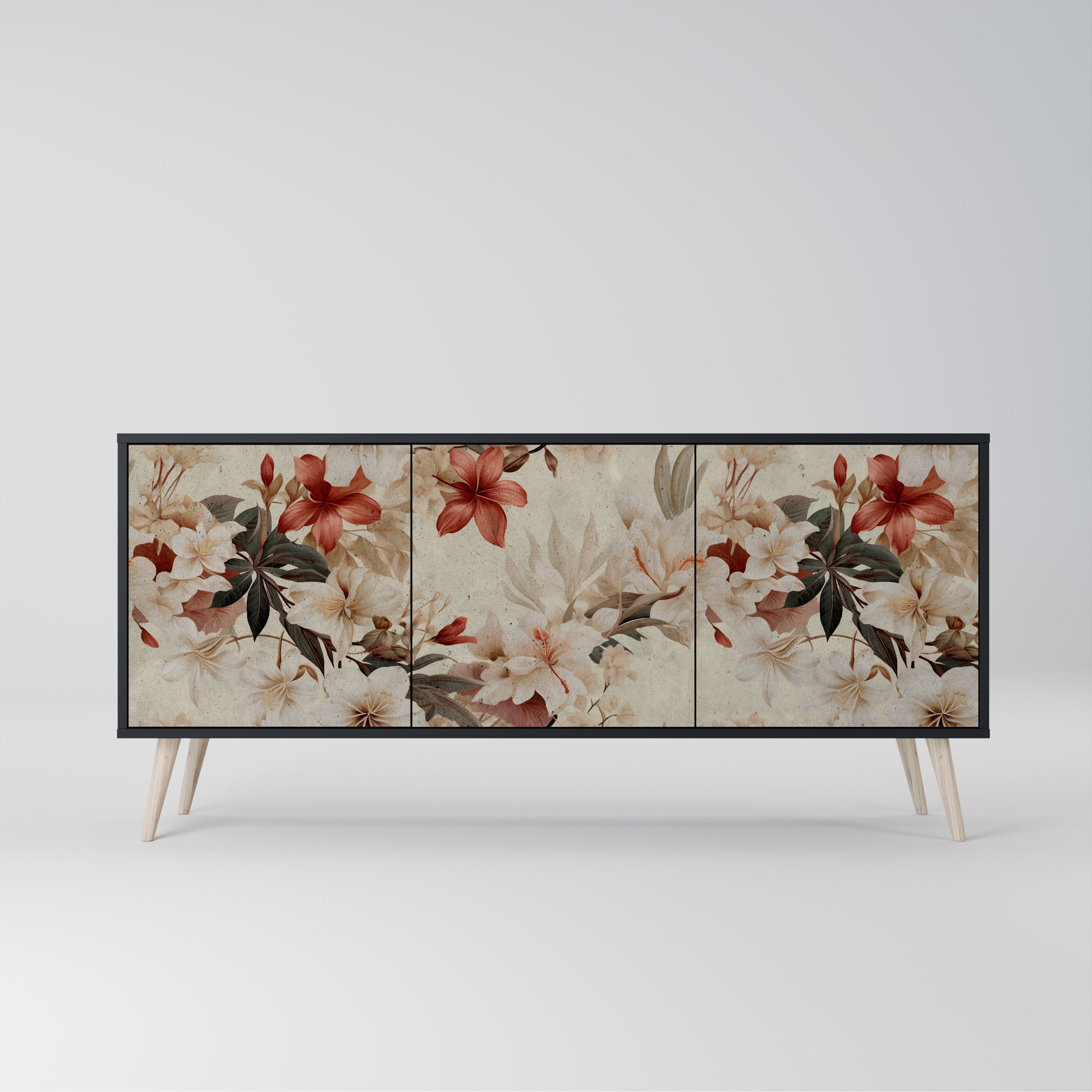 PETAL HARMONY Komoda 3-drzwiowa korpus Czarny