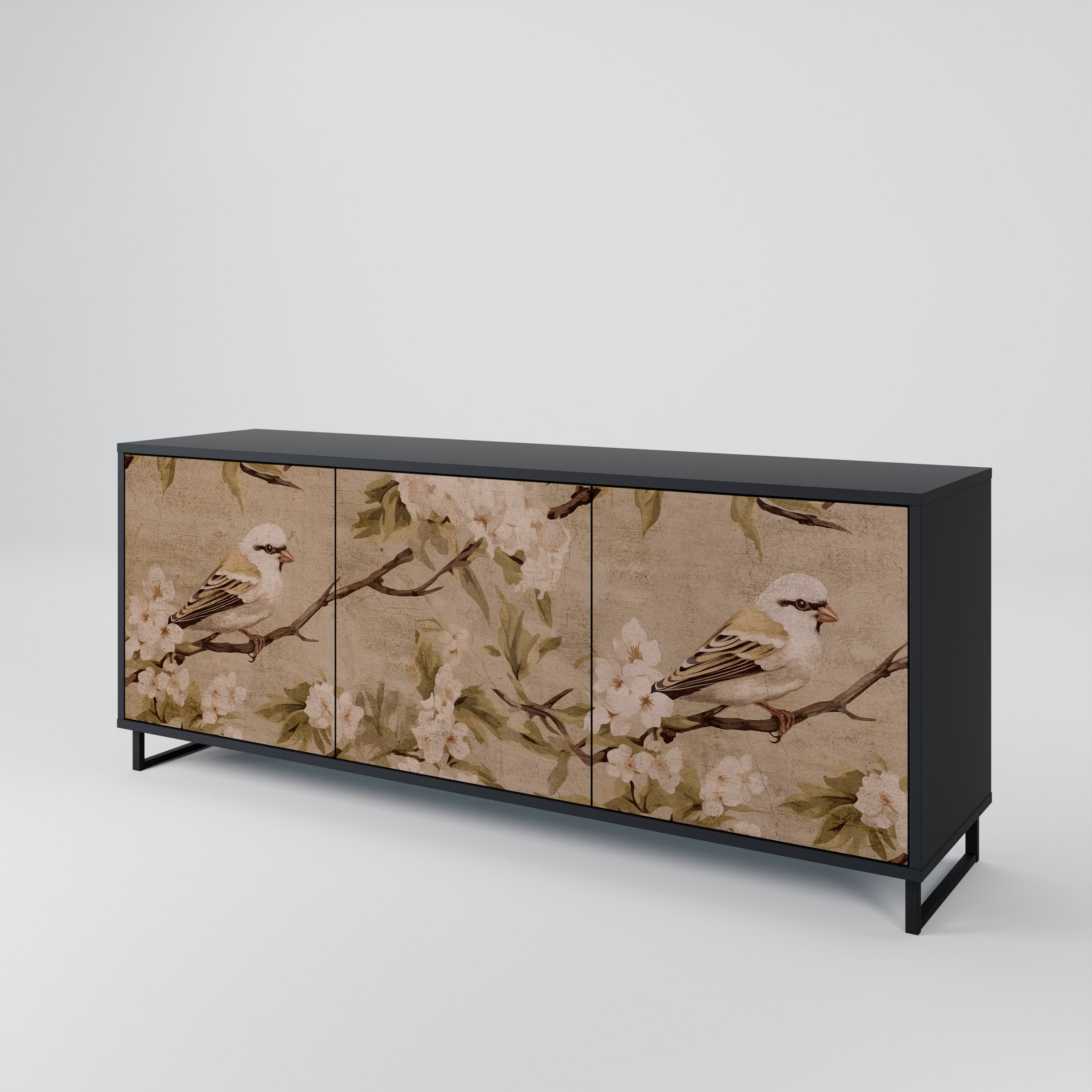 PETAL DISTINGUISH Komoda 3-drzwiowa korpus Czarny