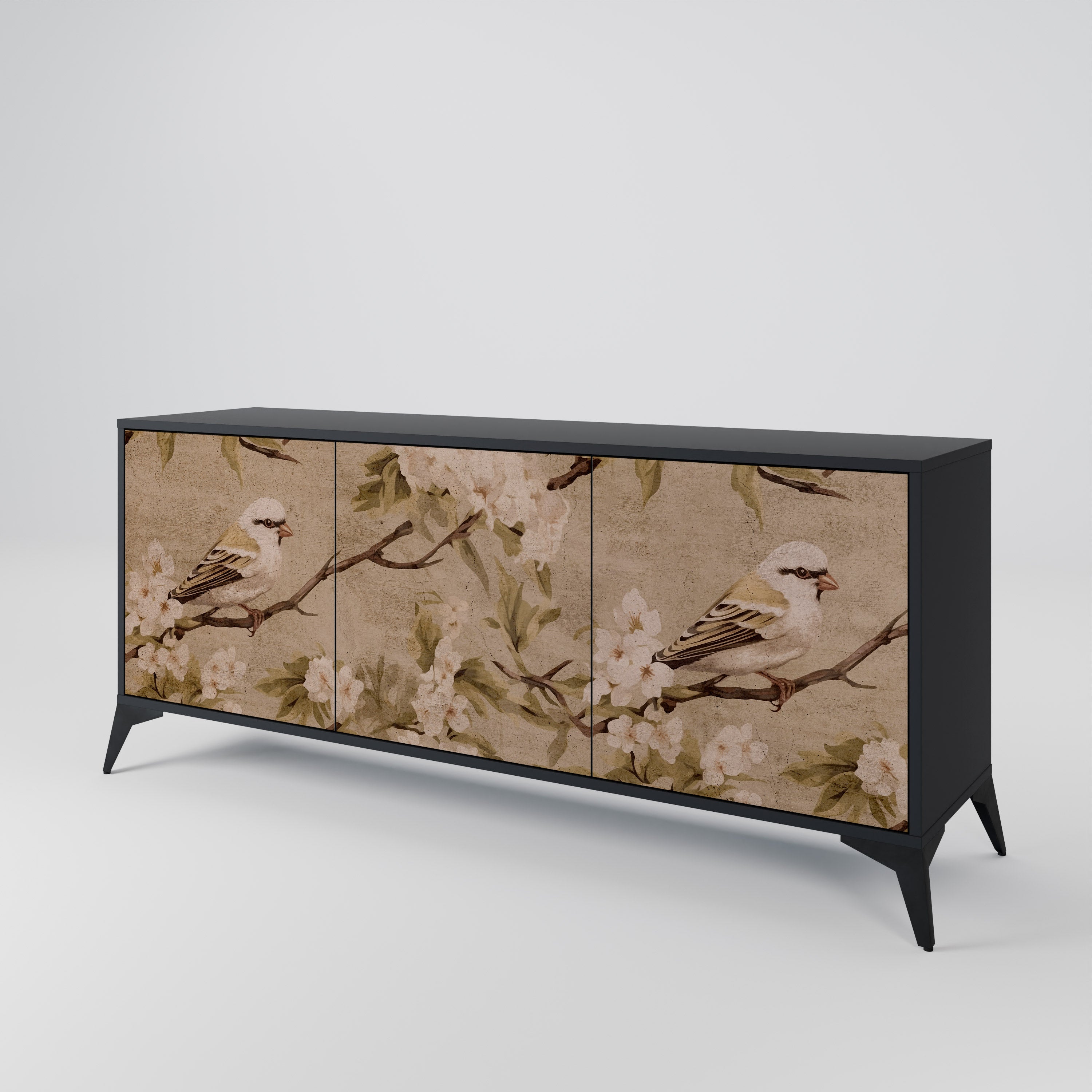 PETAL DISTINGUISH Komoda 3-drzwiowa korpus Czarny