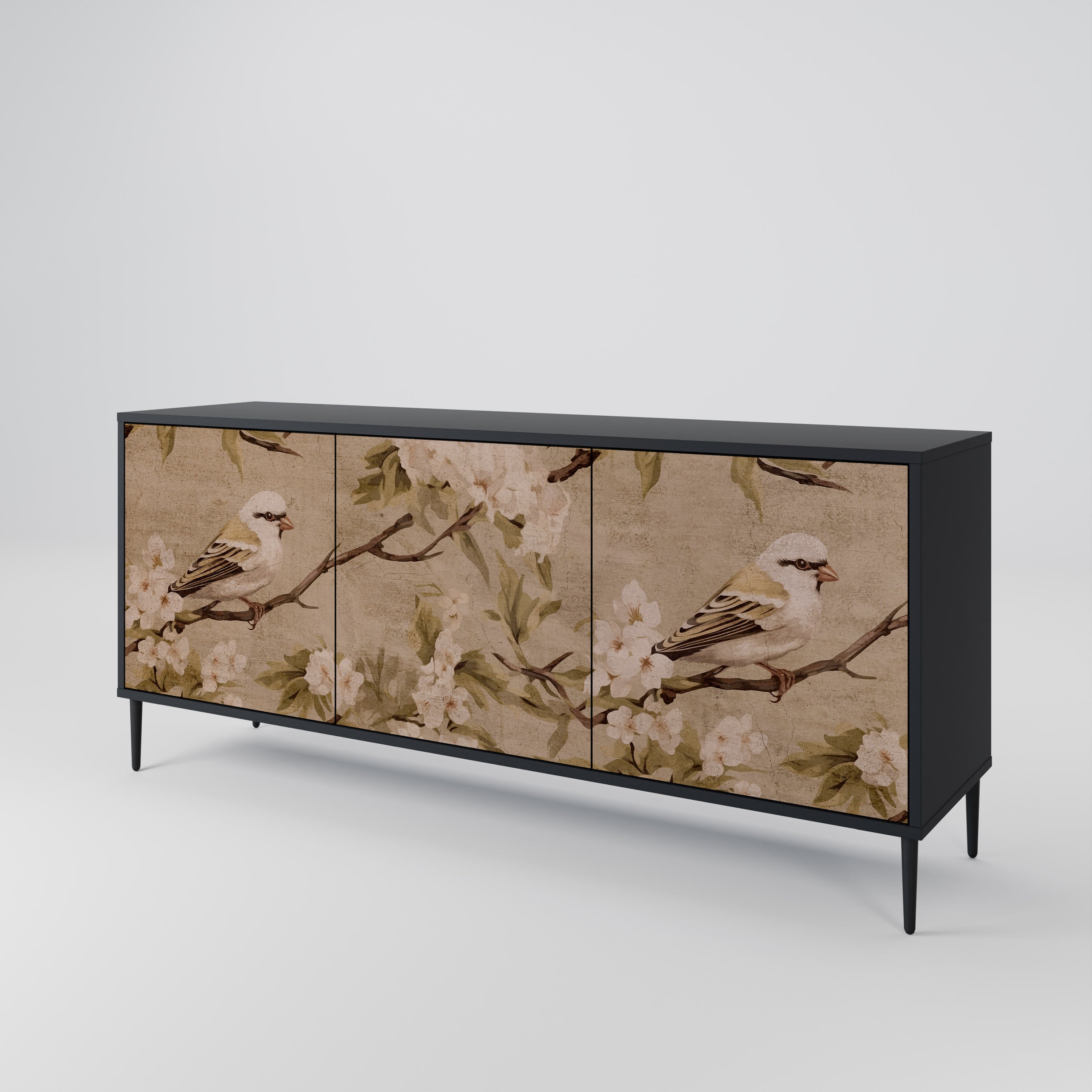 PETAL DISTINGUISH Komoda 3-drzwiowa korpus Czarny