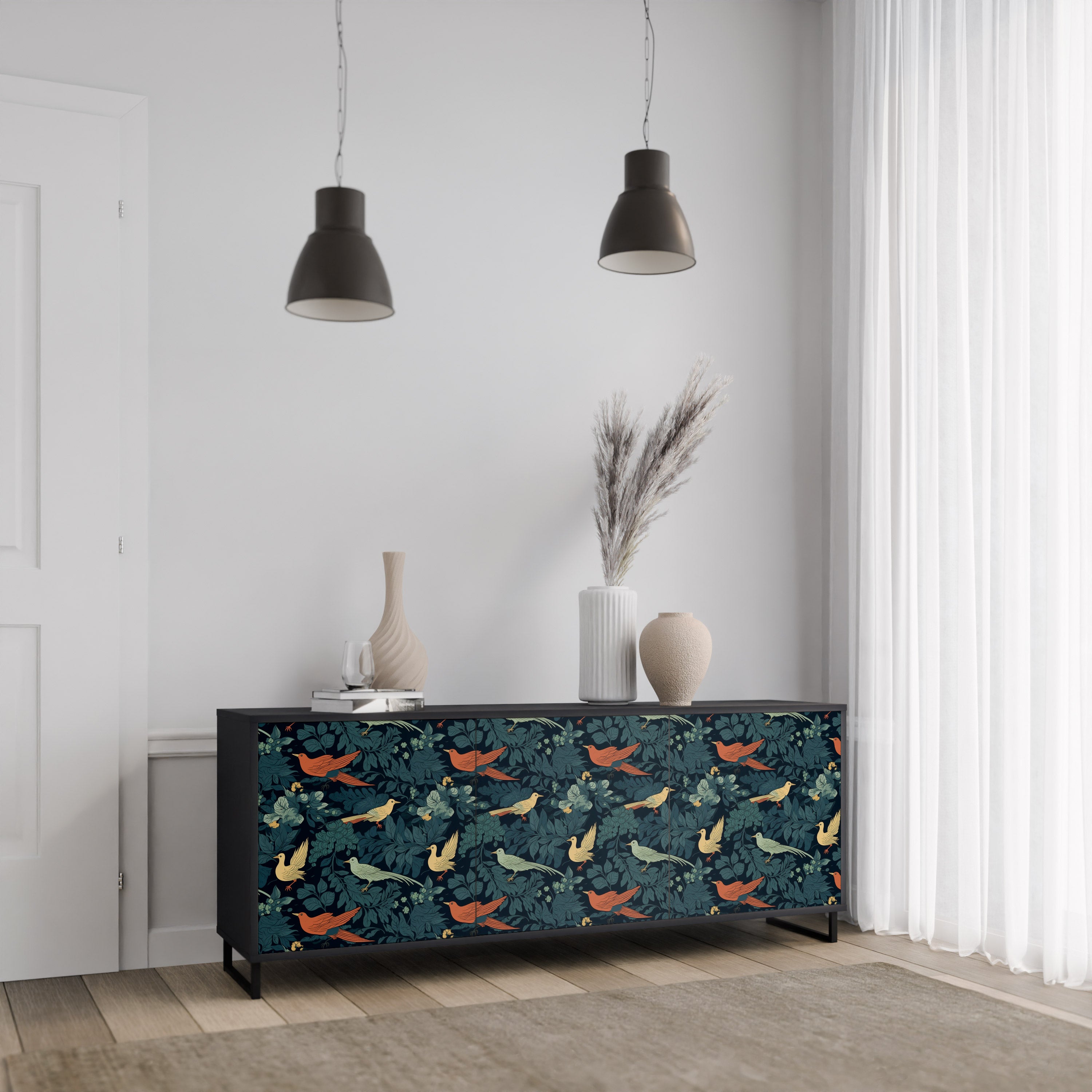 FOWL ORNAMENT Komoda 3-drzwiowa korpus Czarny