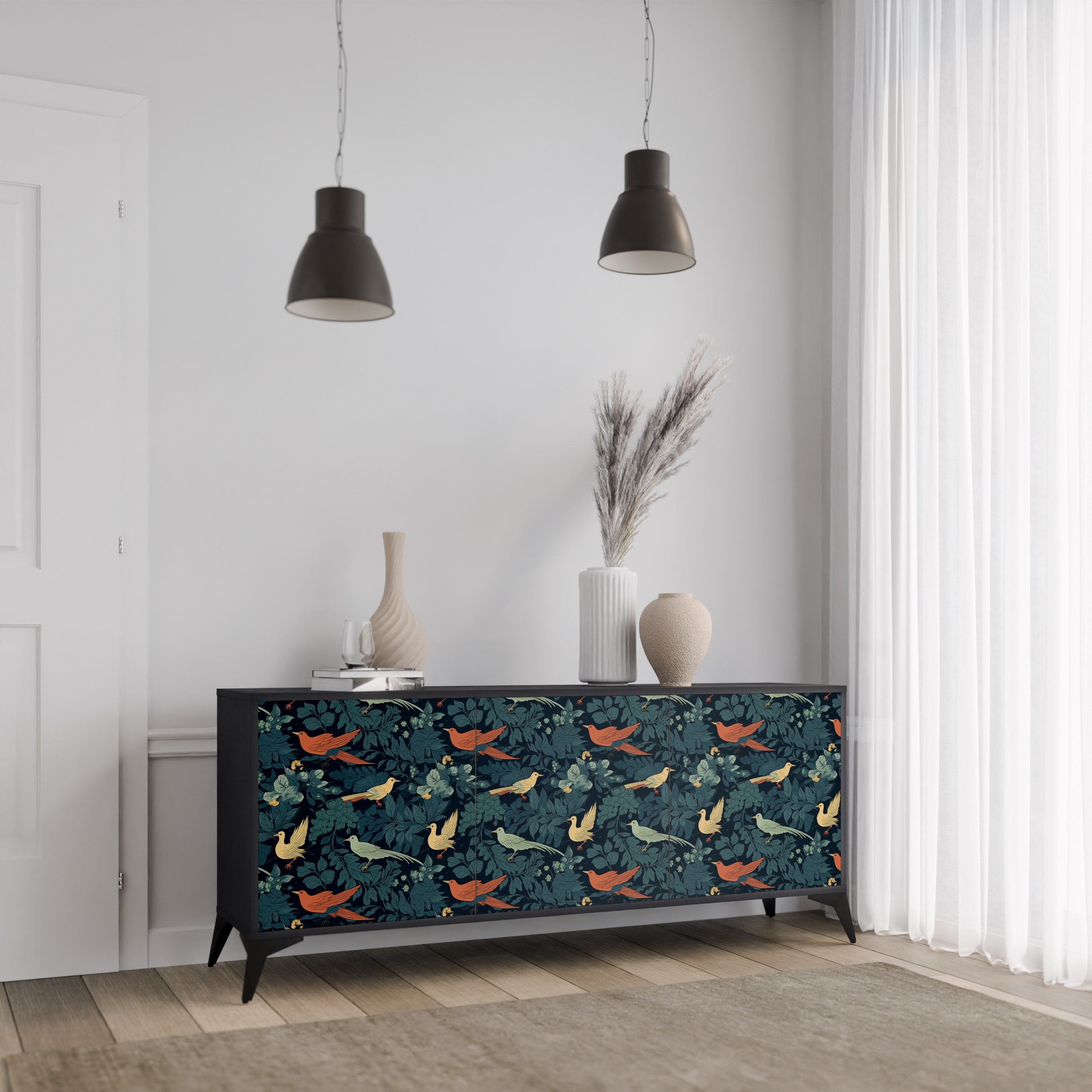 FOWL ORNAMENT Komoda 3-drzwiowa korpus Czarny