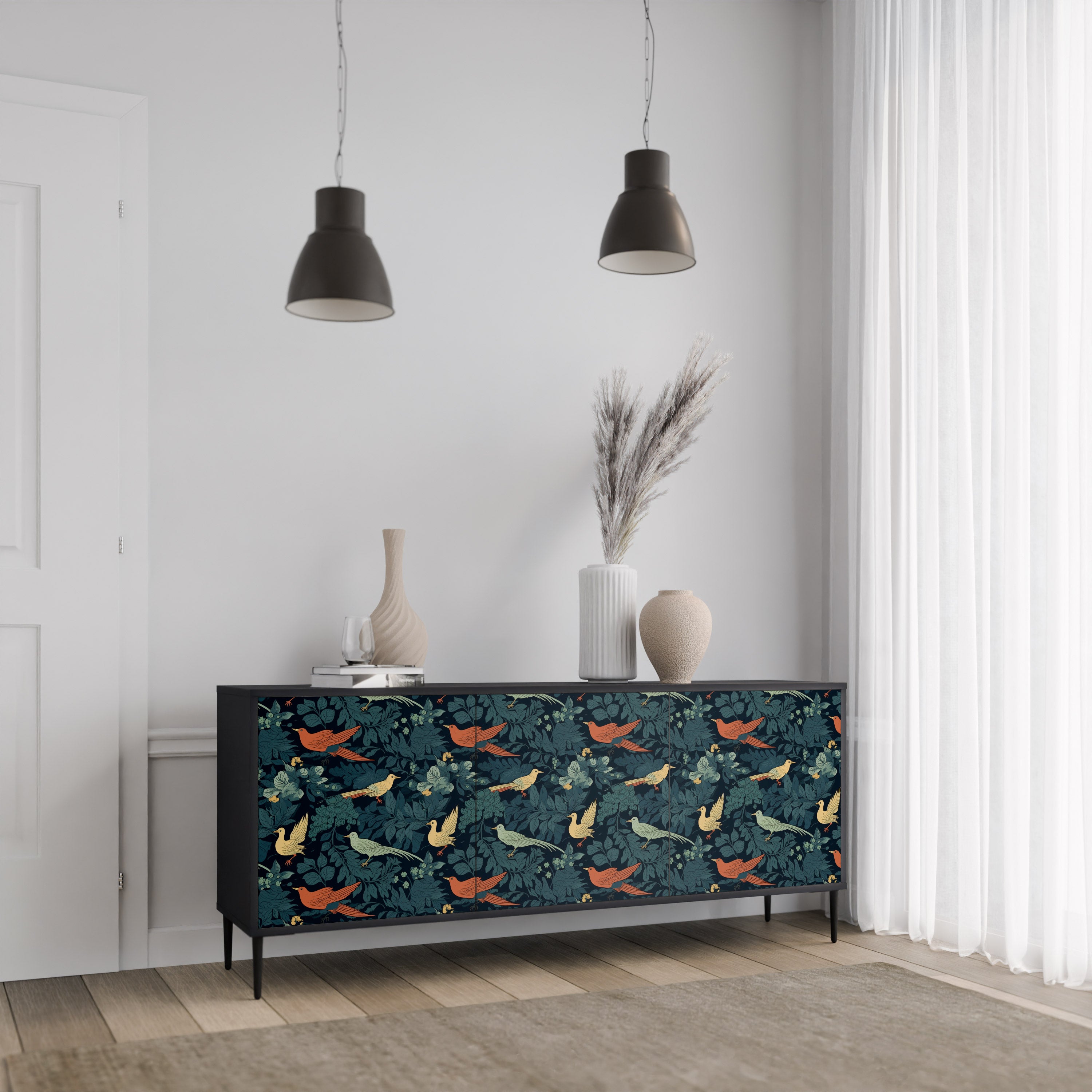 FOWL ORNAMENT Komoda 3-drzwiowa korpus Czarny