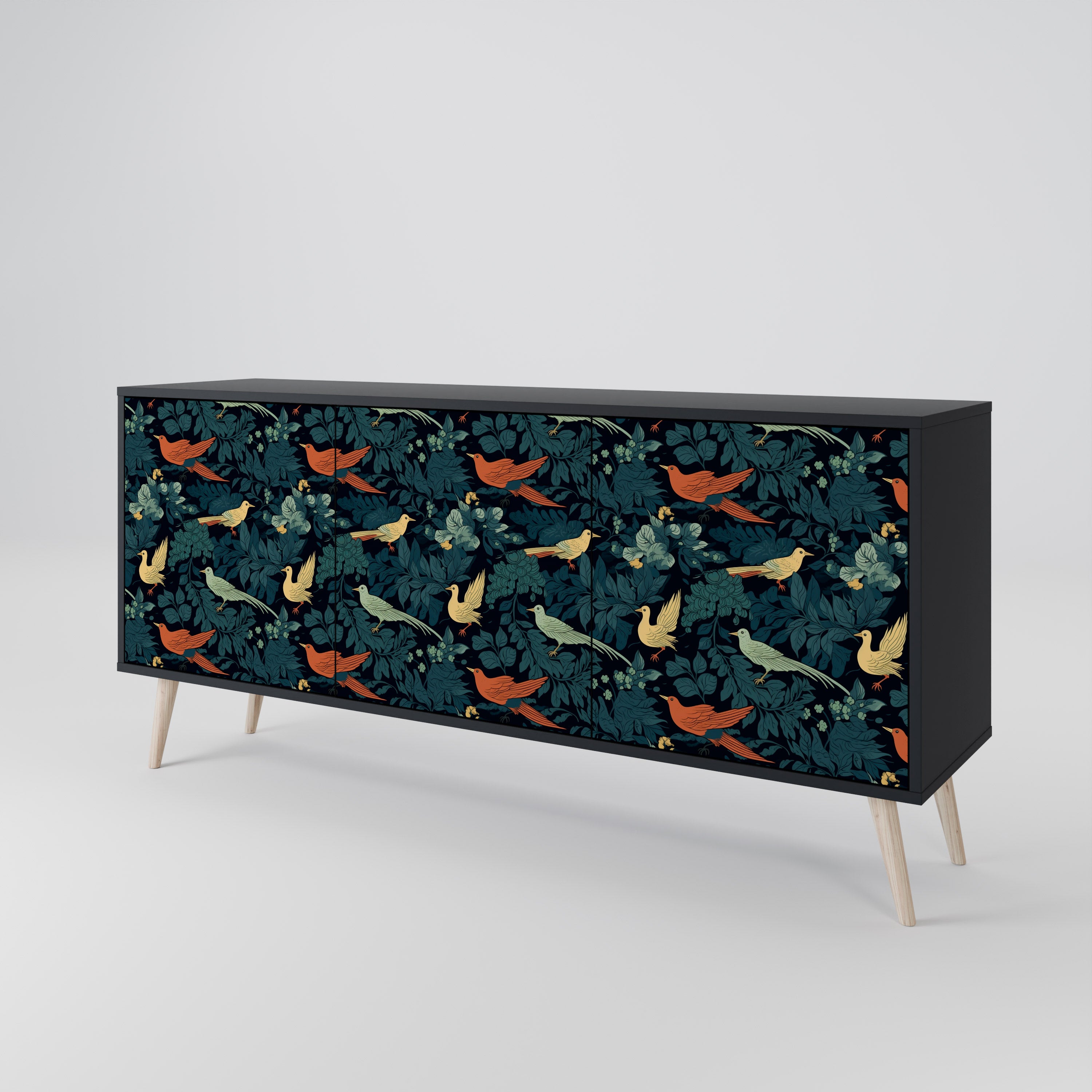 FOWL ORNAMENT Komoda 3-drzwiowa korpus Czarny