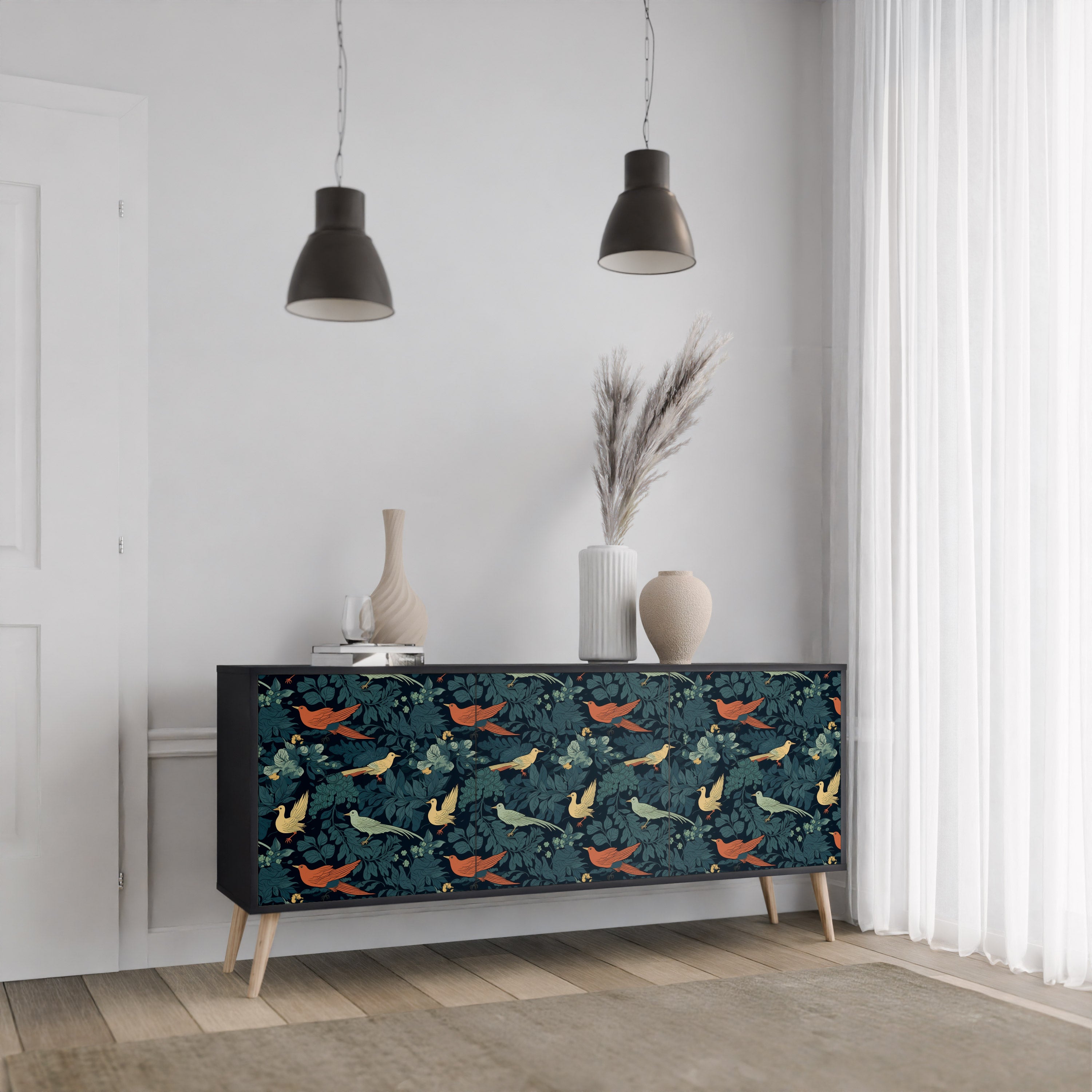 FOWL ORNAMENT Komoda 3-drzwiowa korpus Czarny