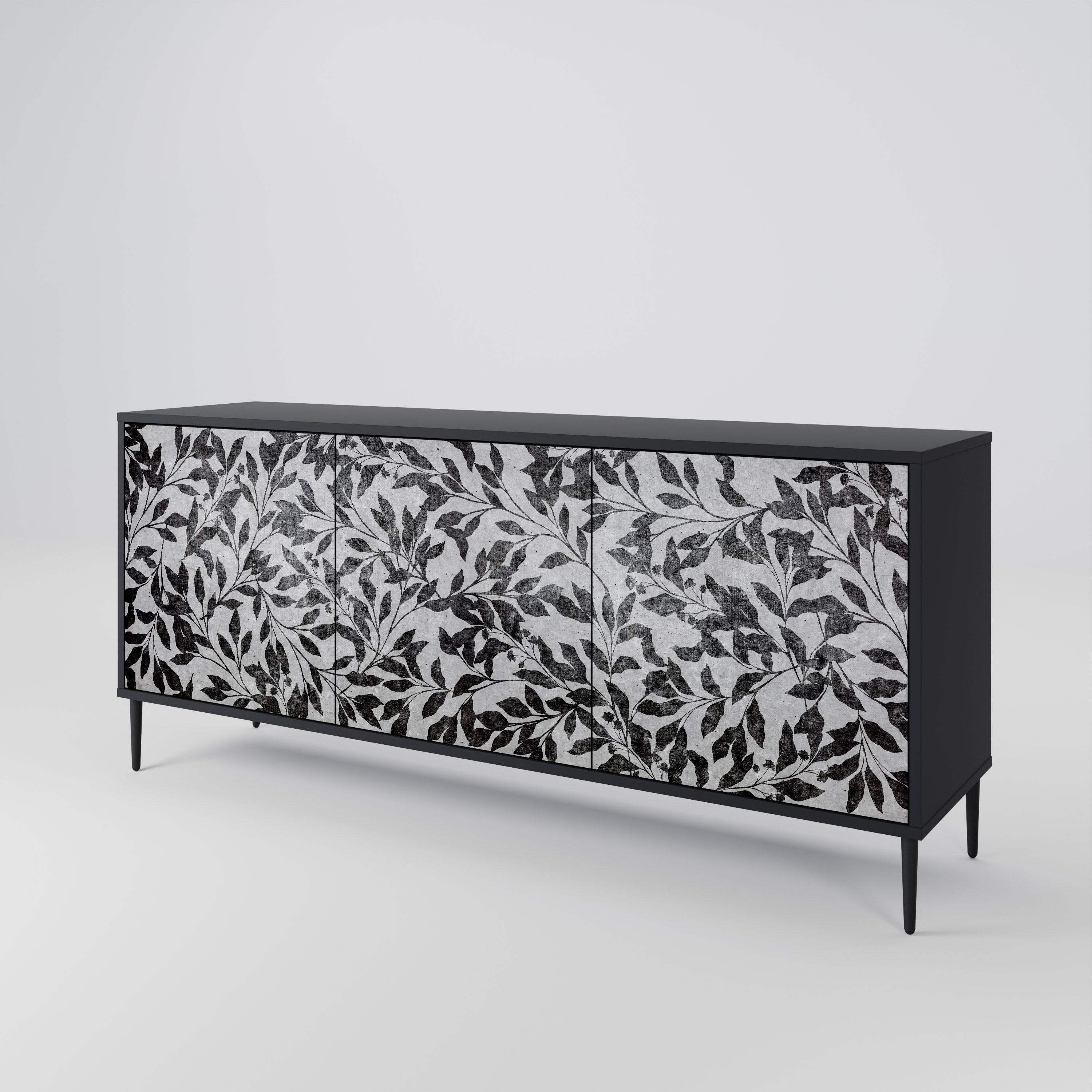 CHARCOAL SPROUT Komoda 3-drzwiowa korpus Czarny
