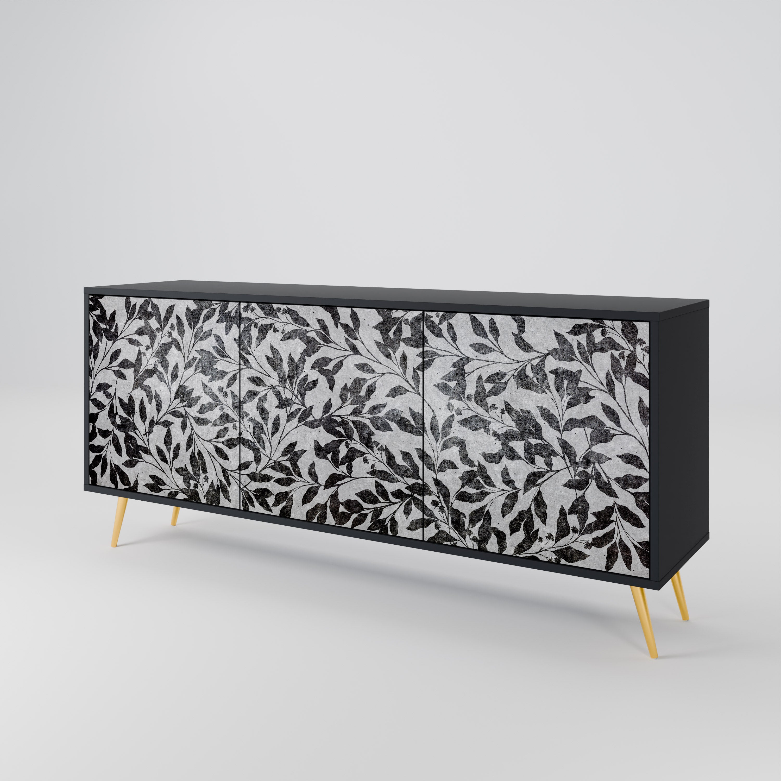 CHARCOAL SPROUT Komoda 3-drzwiowa korpus Czarny