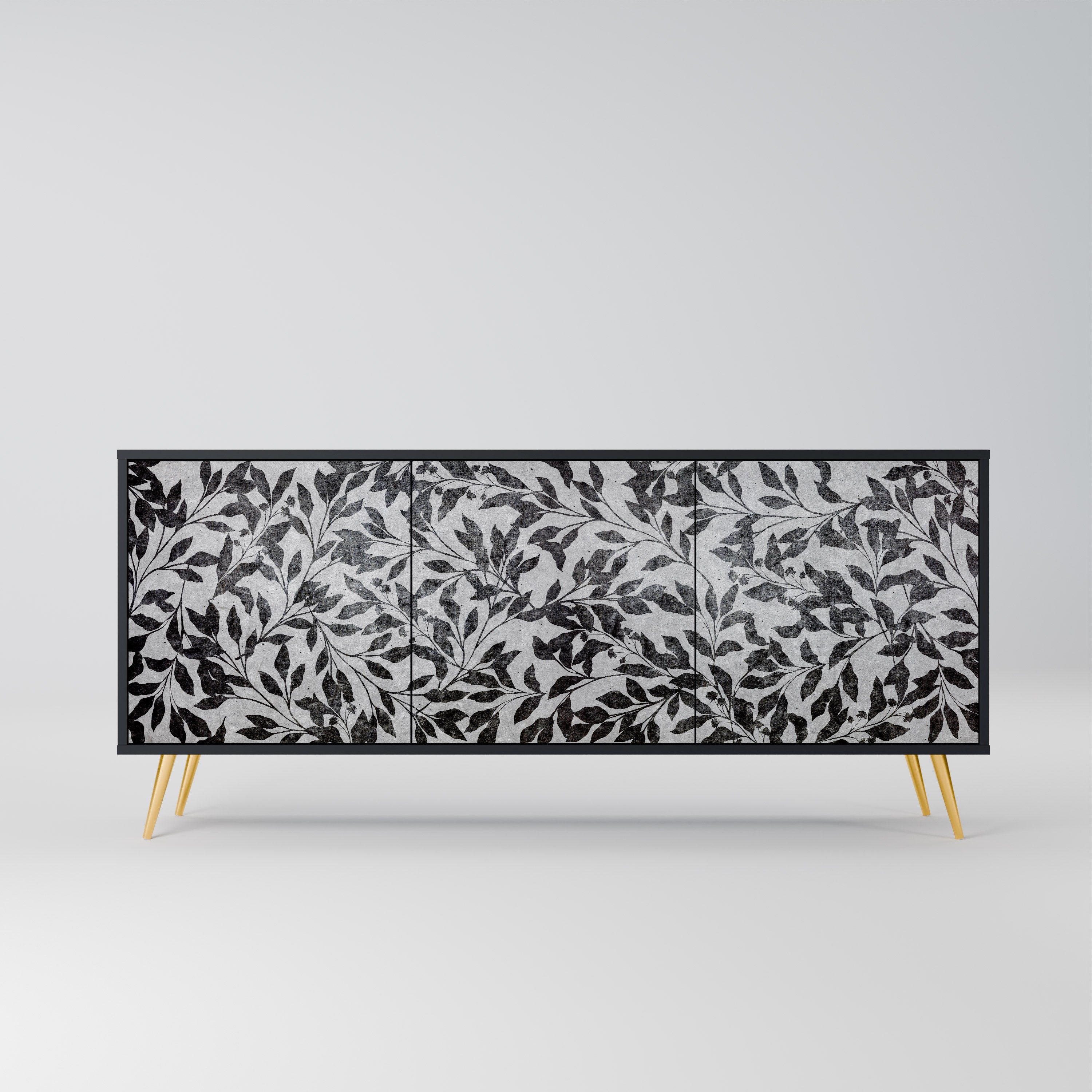 CHARCOAL SPROUT Komoda 3-drzwiowa korpus Czarny