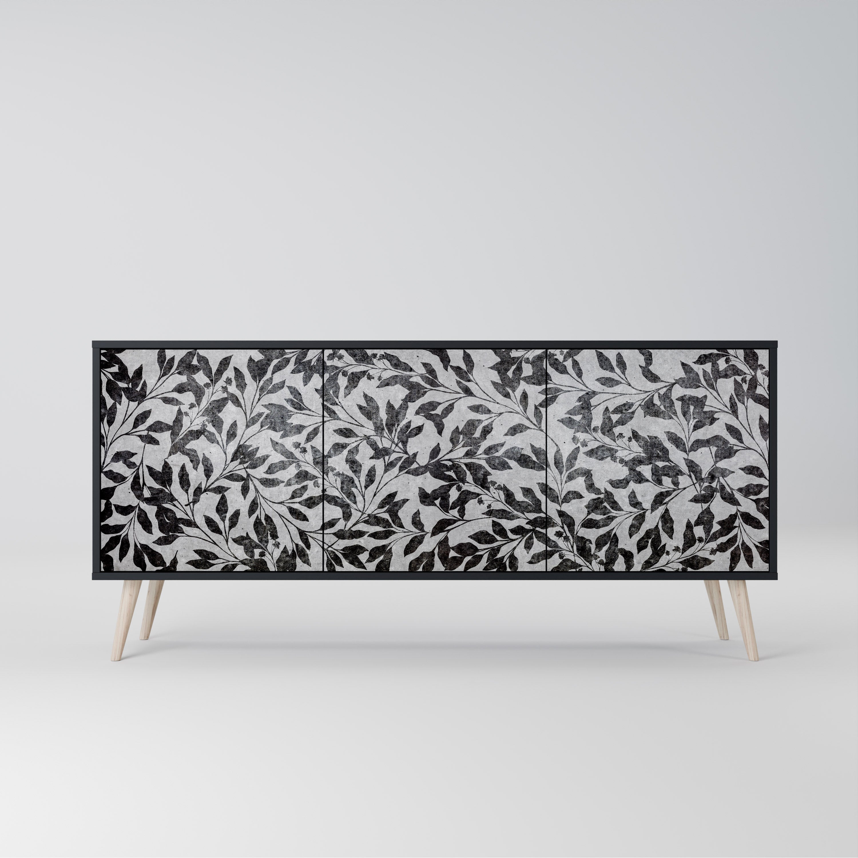 CHARCOAL SPROUT Komoda 3-drzwiowa korpus Czarny