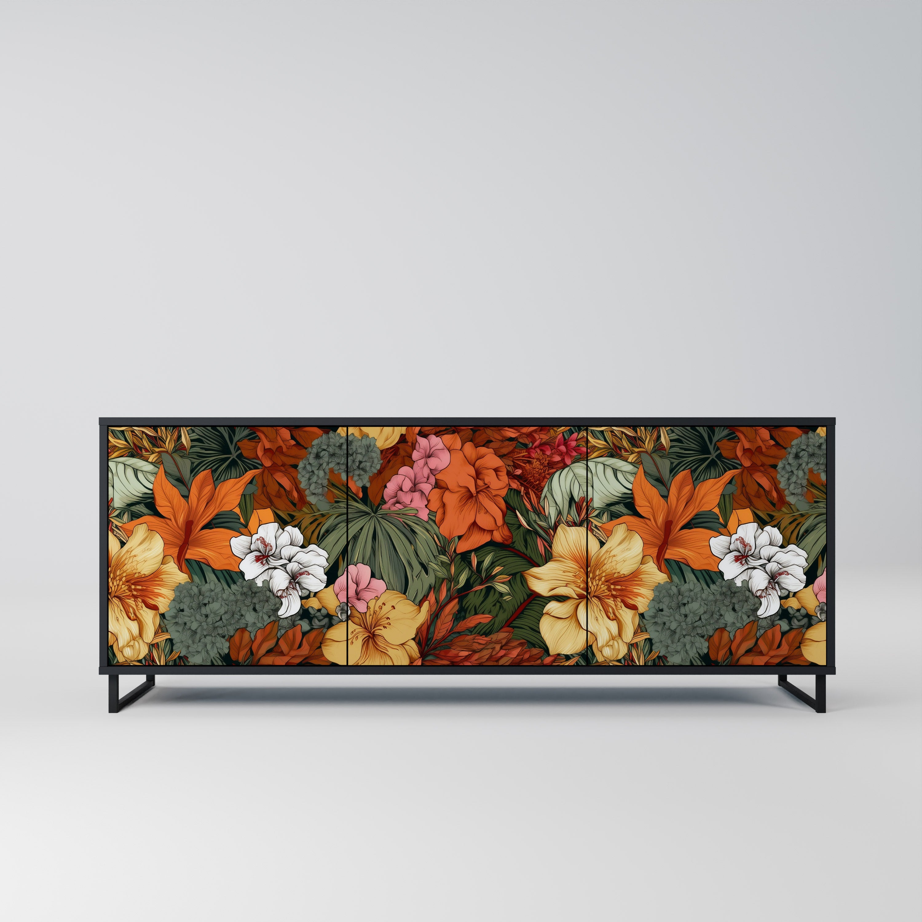 RADIANT FLORA Komoda 3-drzwiowa korpus Czarny