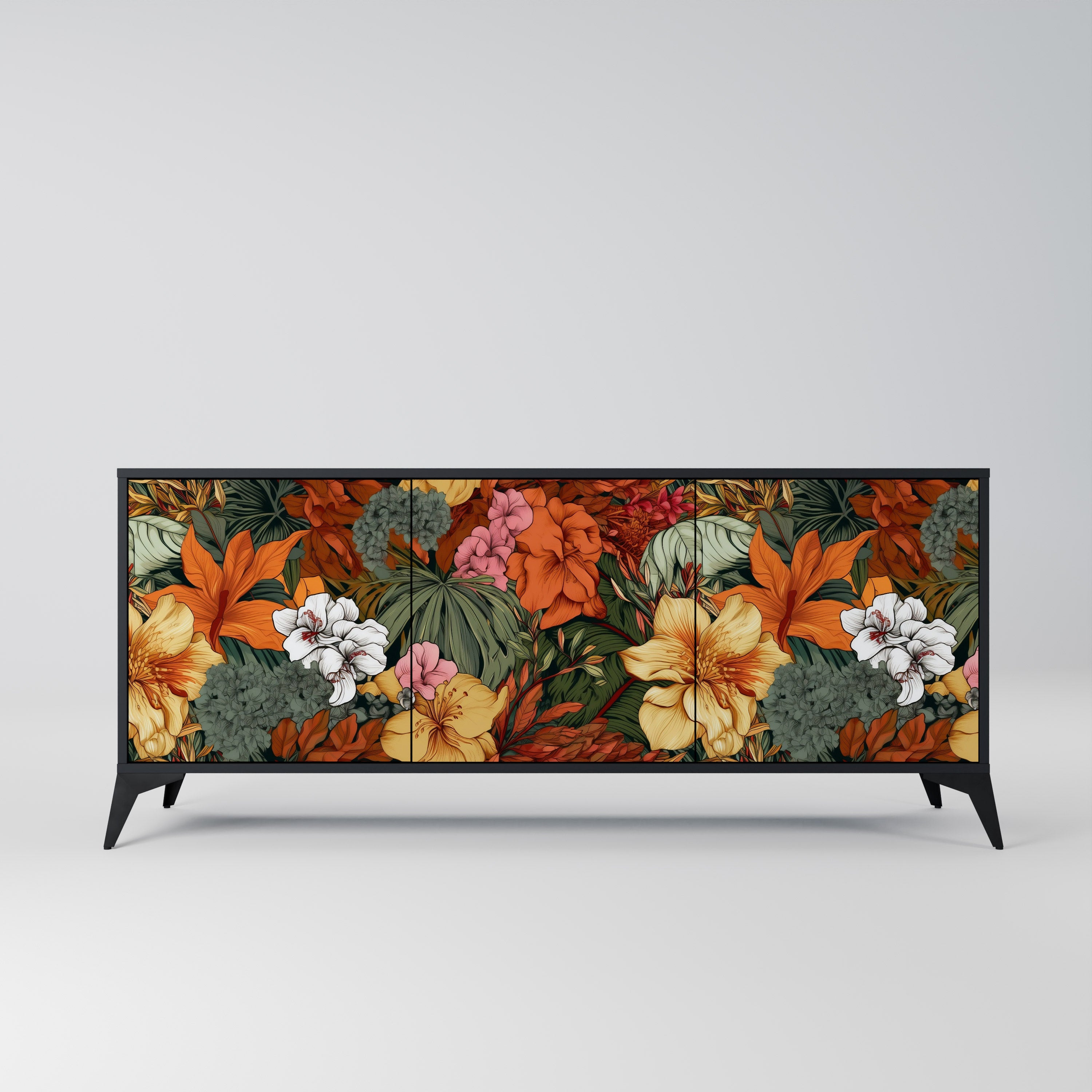 RADIANT FLORA Komoda 3-drzwiowa korpus Czarny